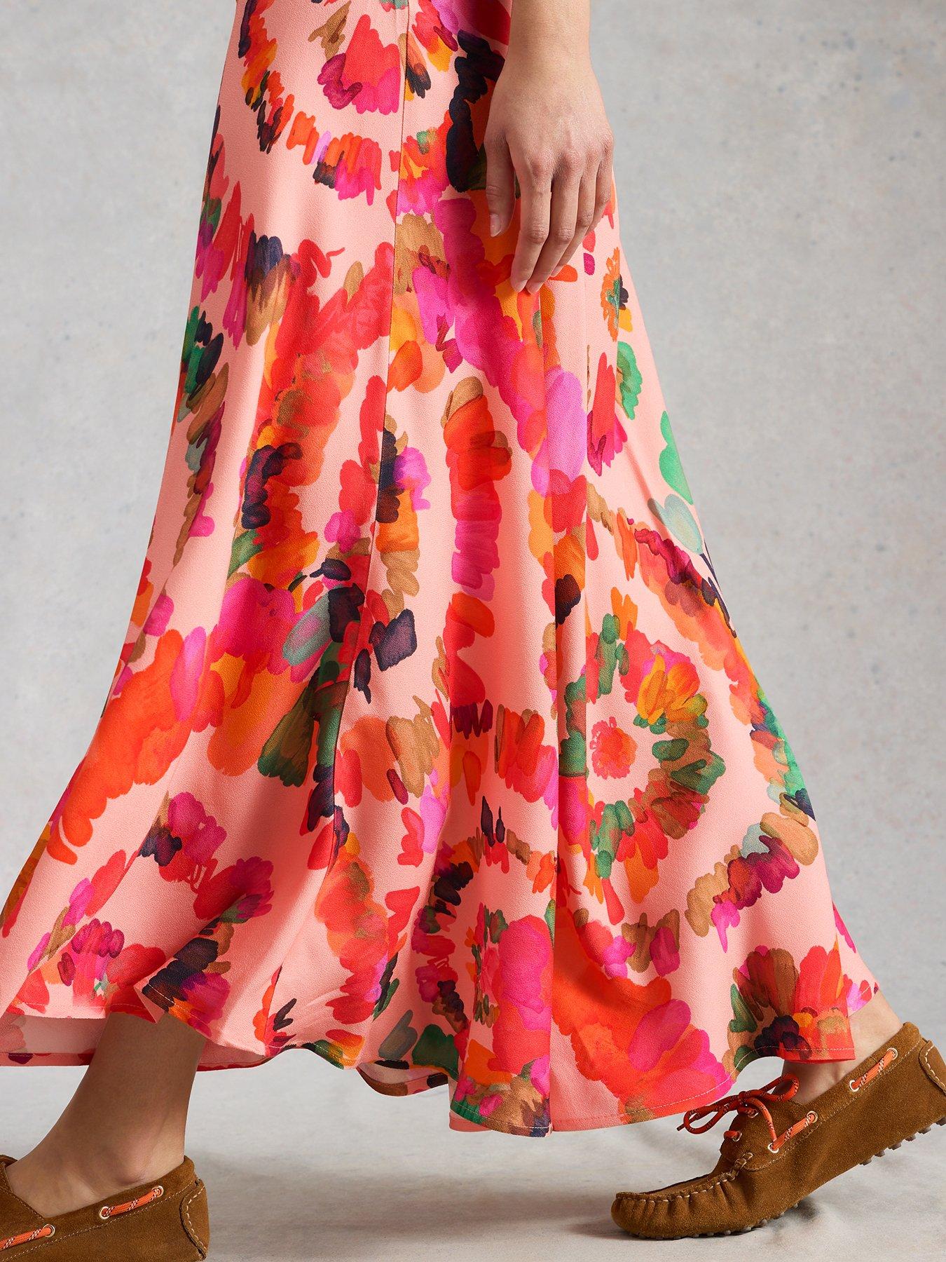 Image 4 of 6 of White Stuff Hope Bias Cut Maxi Skirt - Pink