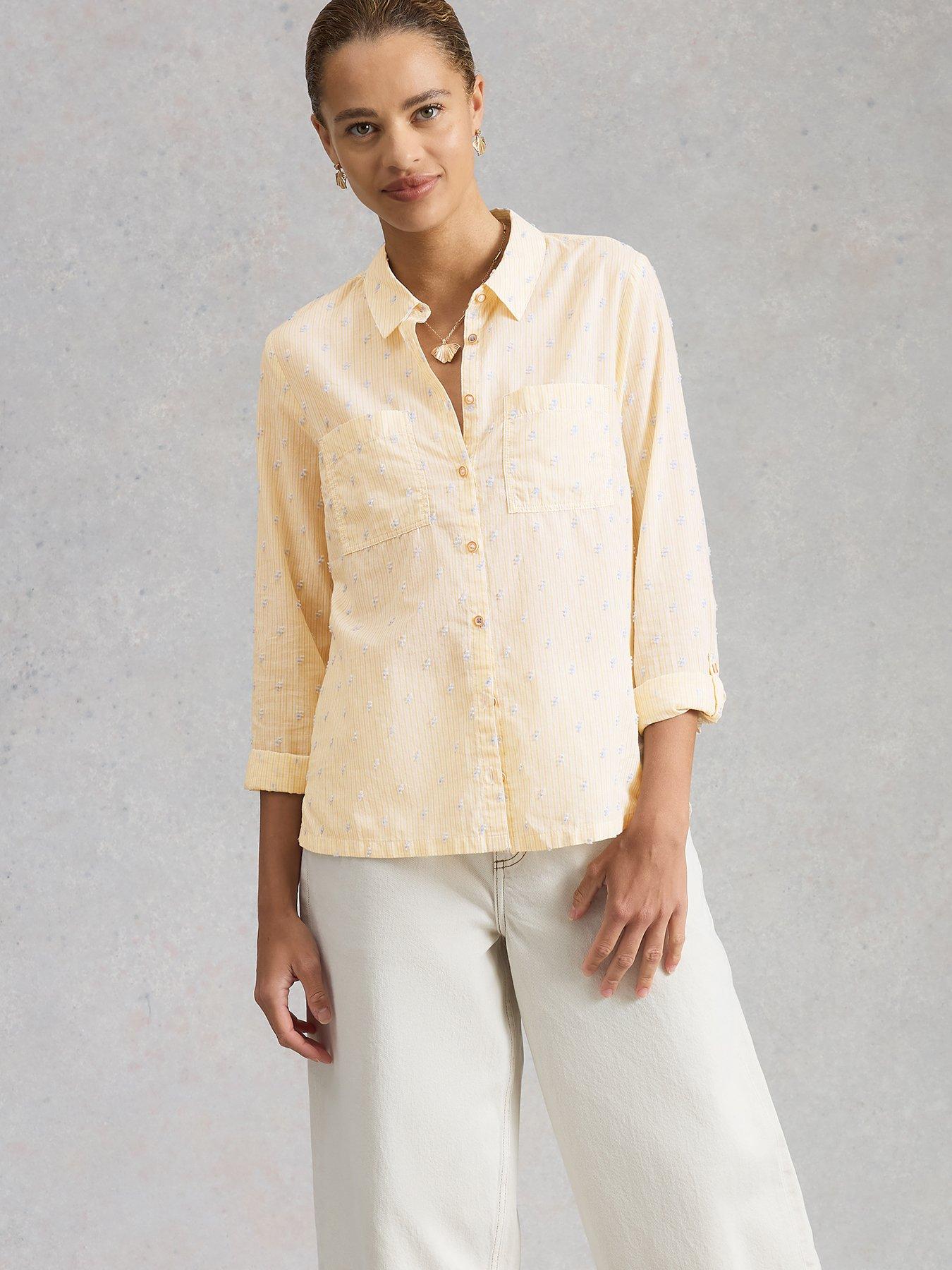Image 1 of 6 of White Stuff Sophie Cotton Shirt - Yellow