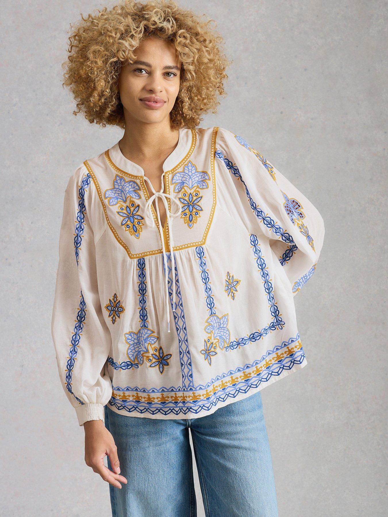 White Stuff Ciara Embroidered Blouse - Ivory
