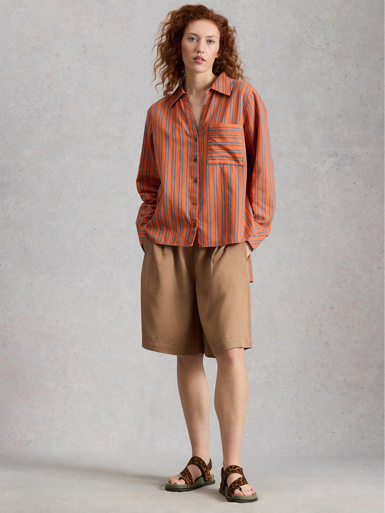 Image 1 of 6 of White Stuff Sadie Boyfriend Shirt - Orange