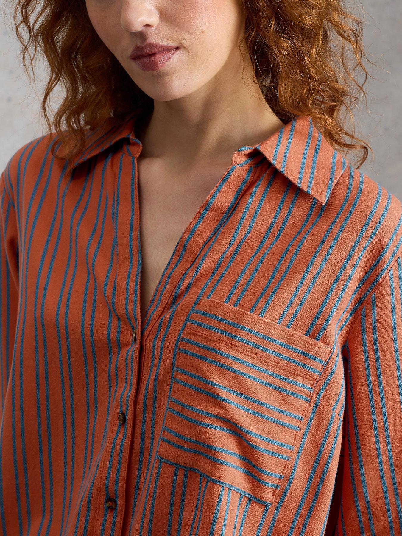 Image 4 of 6 of White Stuff Sadie Boyfriend Shirt - Orange