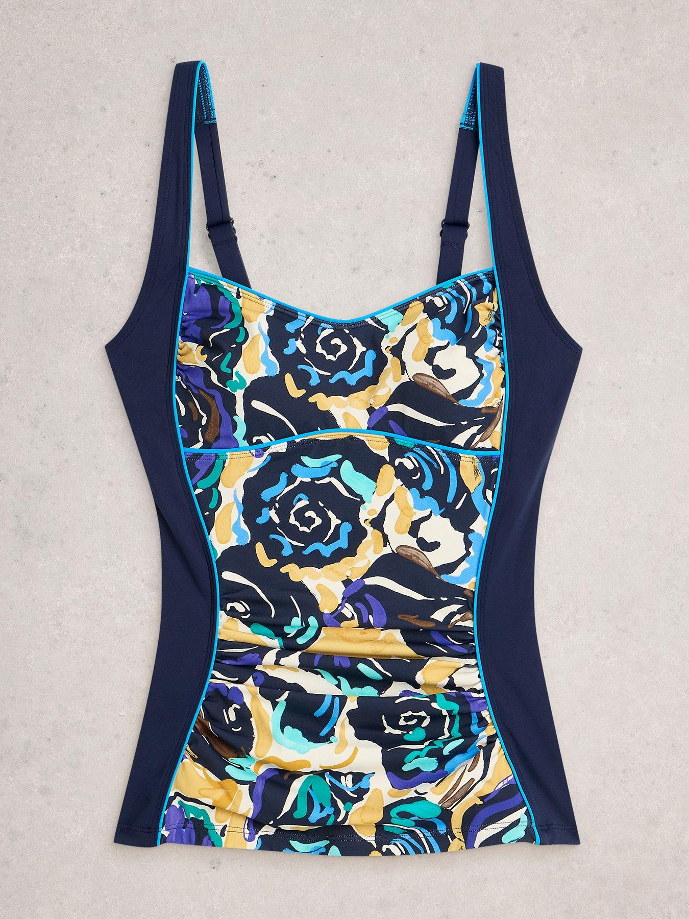 Image 5 of 6 of White Stuff Splash Tankini Top - Navy