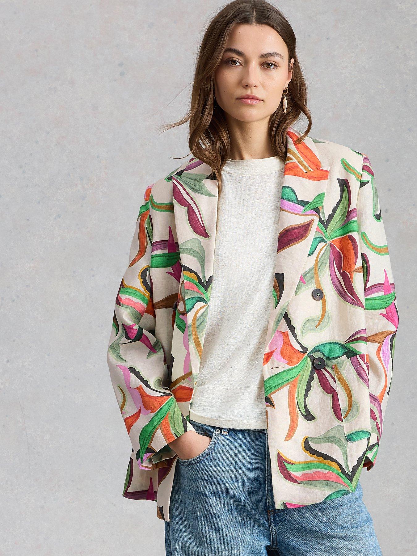 Image 1 of 6 of White Stuff Sasha Linen Blazer - Beige