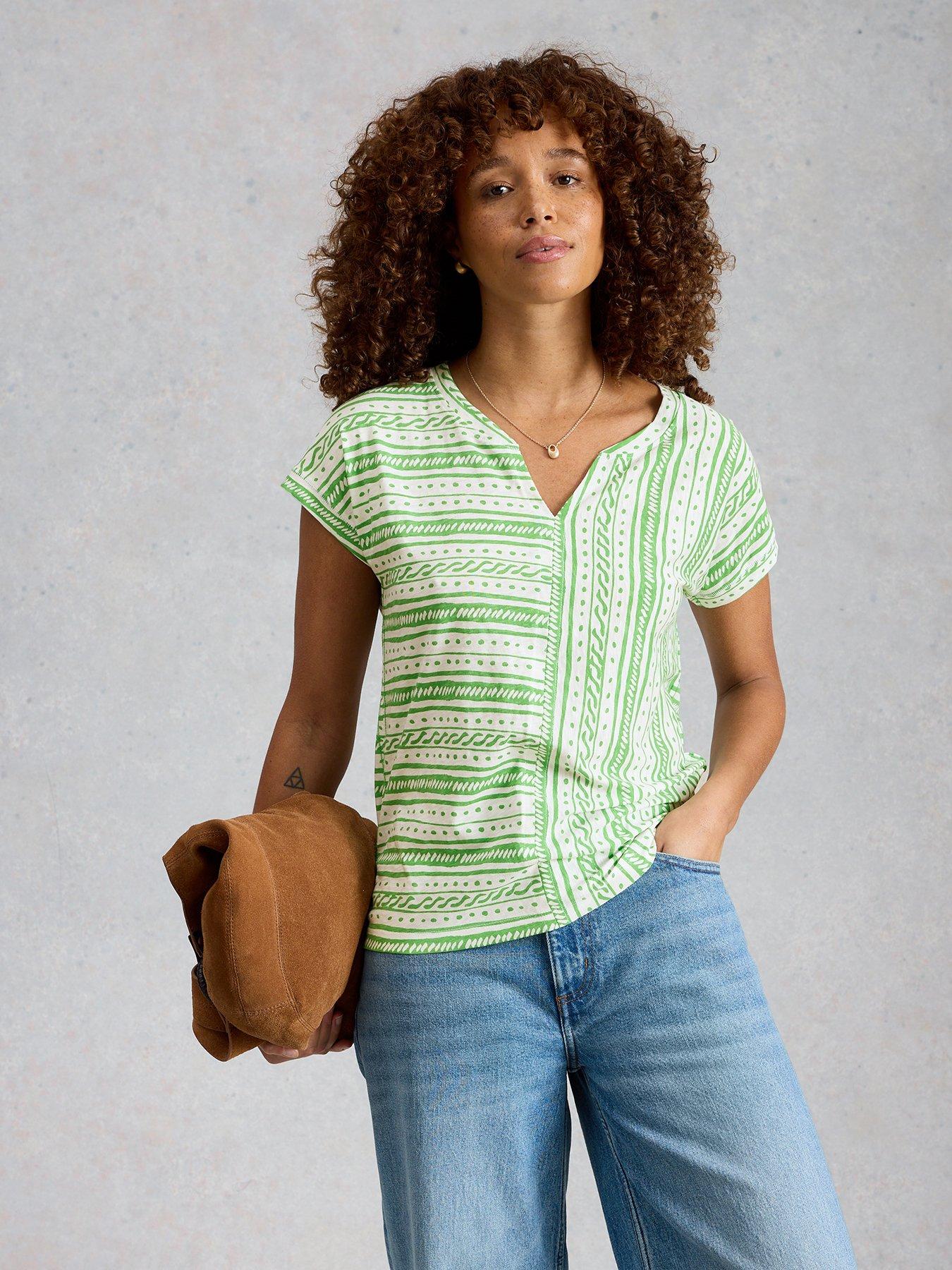 Image 1 of 6 of White Stuff Nelly Notch Stripe Tee