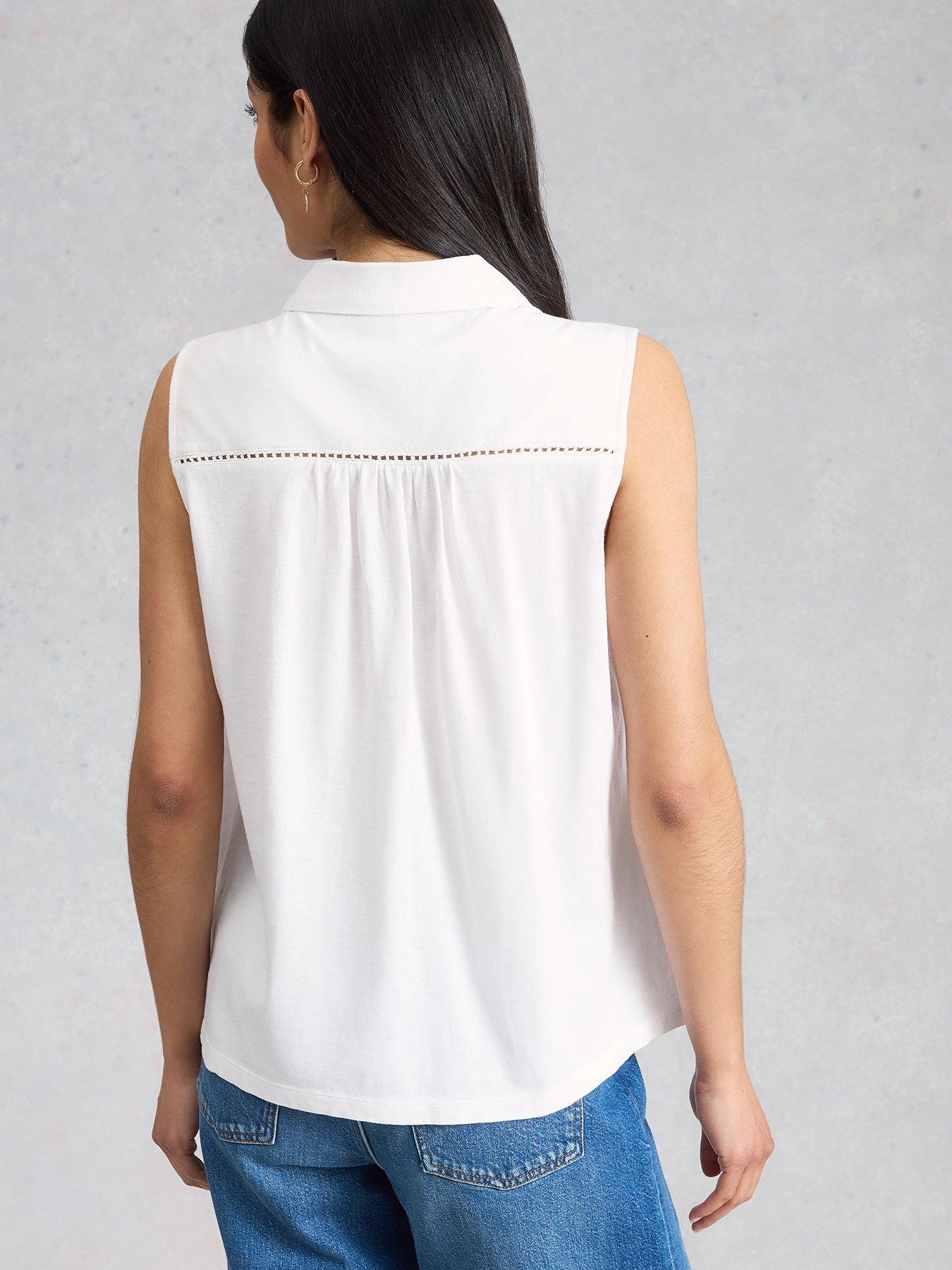 Image 2 of 6 of White Stuff Amy Emb Sleeveless Shirt