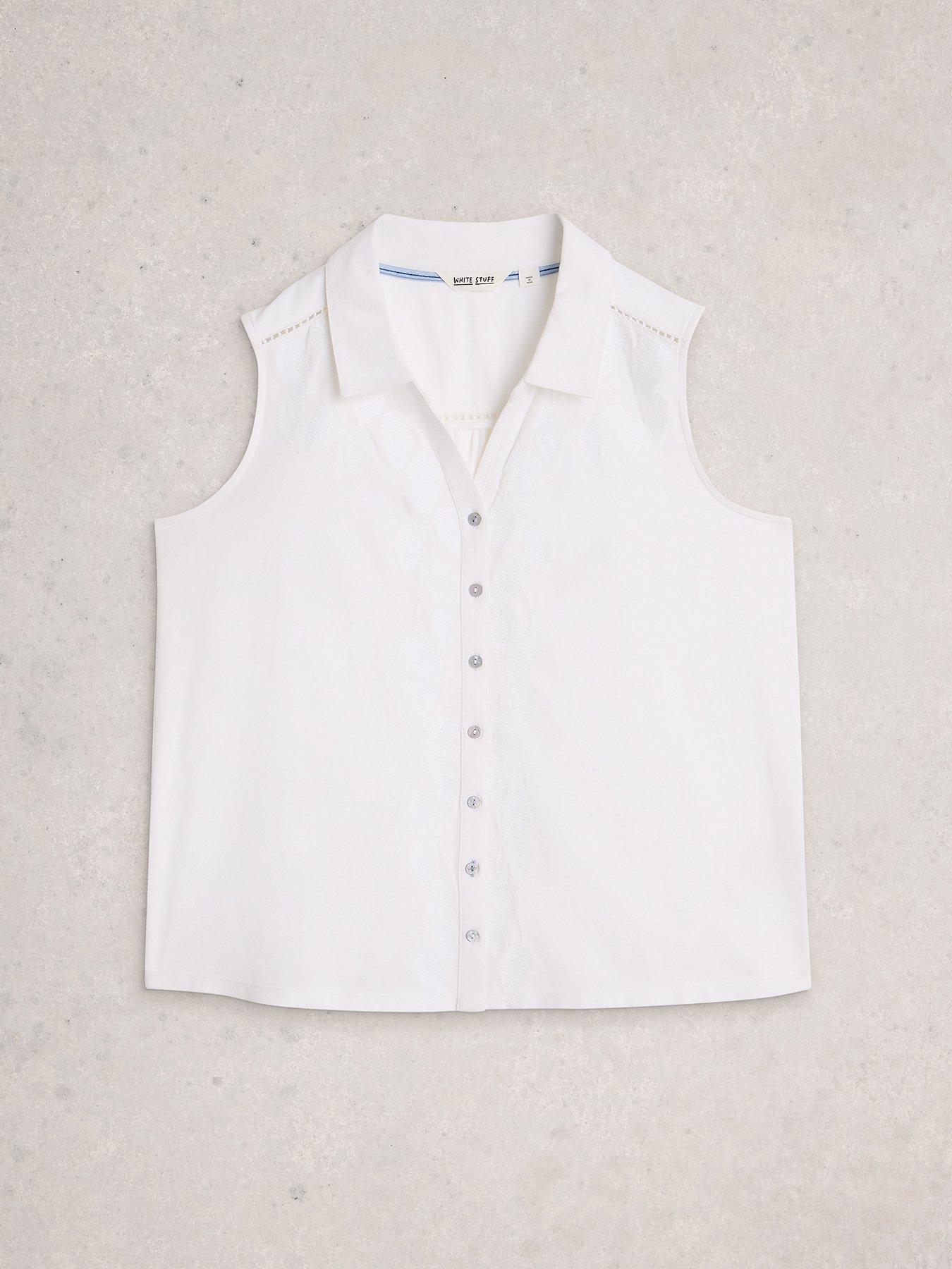 Image 5 of 6 of White Stuff Amy Emb Sleeveless Shirt