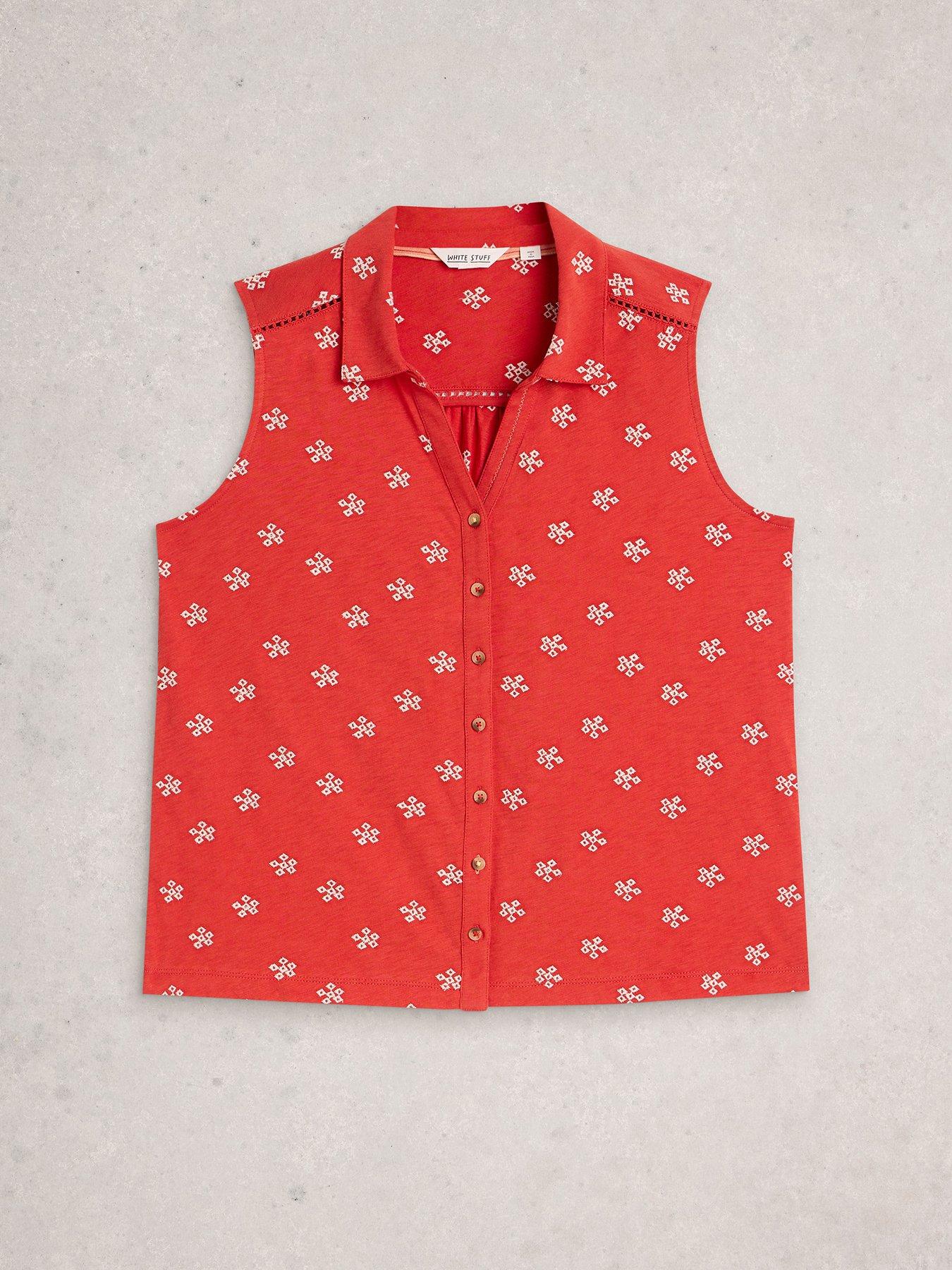 Image 5 of 6 of White Stuff Amy Emb Sleeveless Shirt