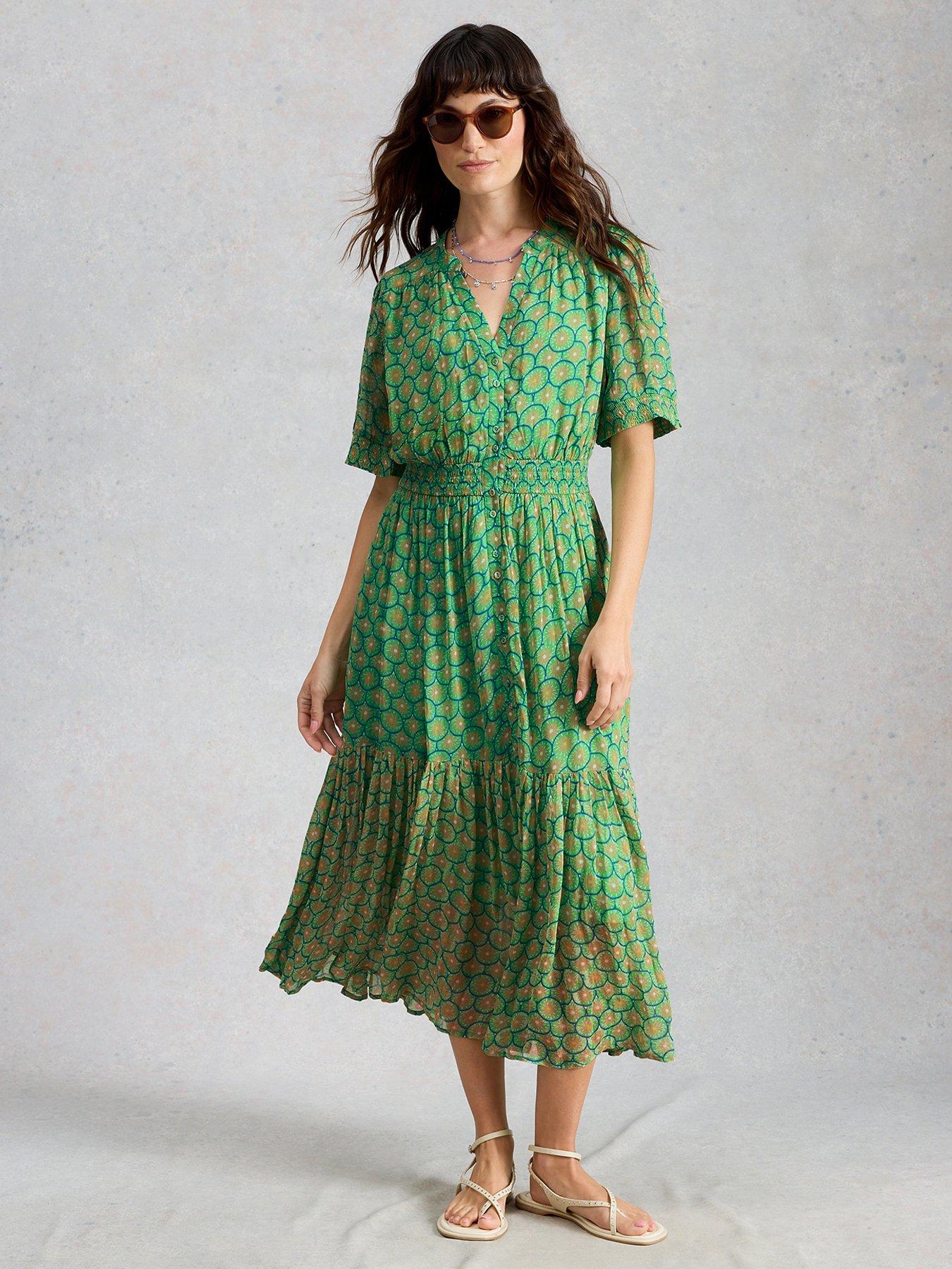 White Stuff Yuki Midi Dress - Green