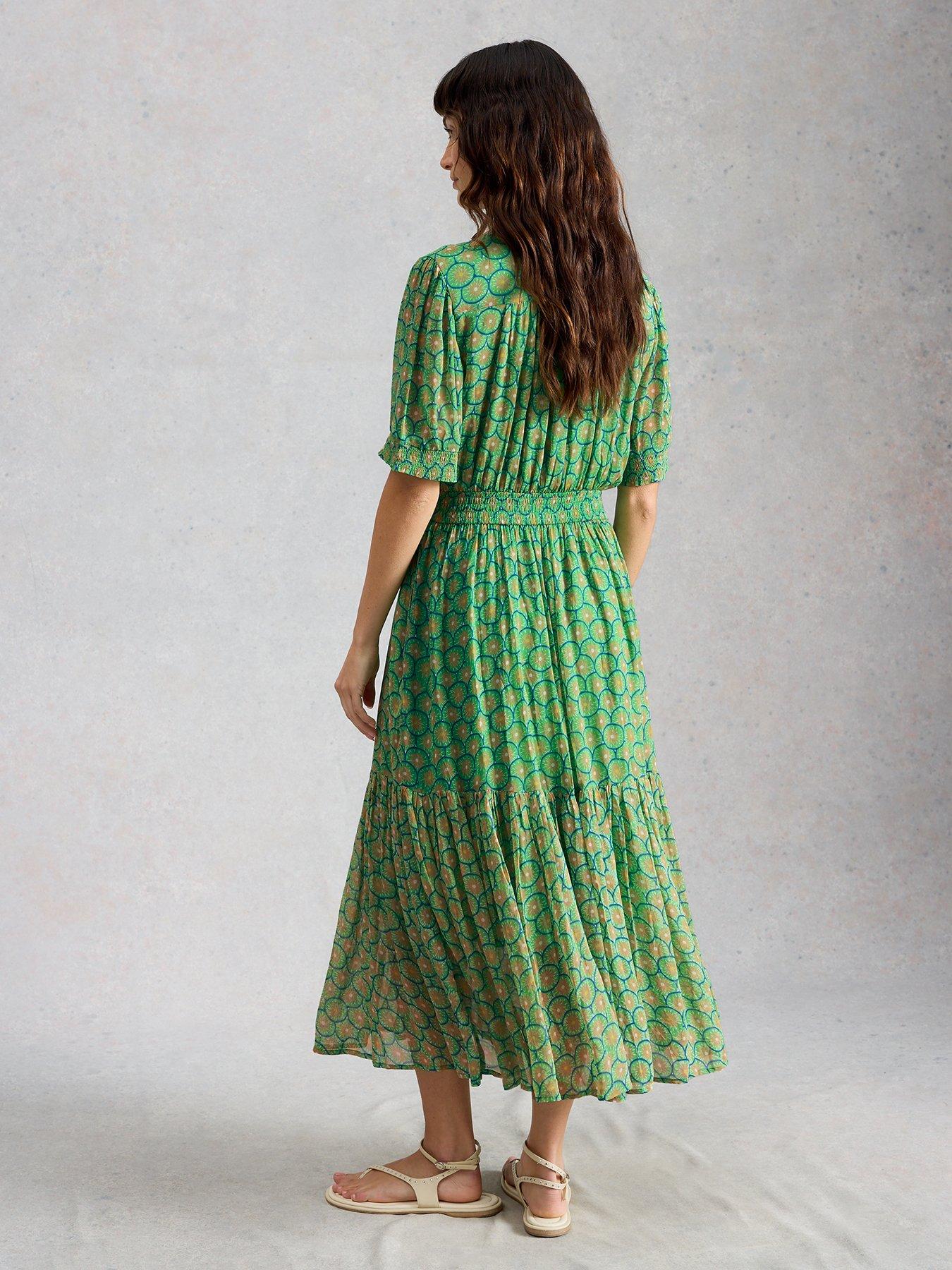 Image 2 of 6 of White Stuff Yuki Midi Dress - Green