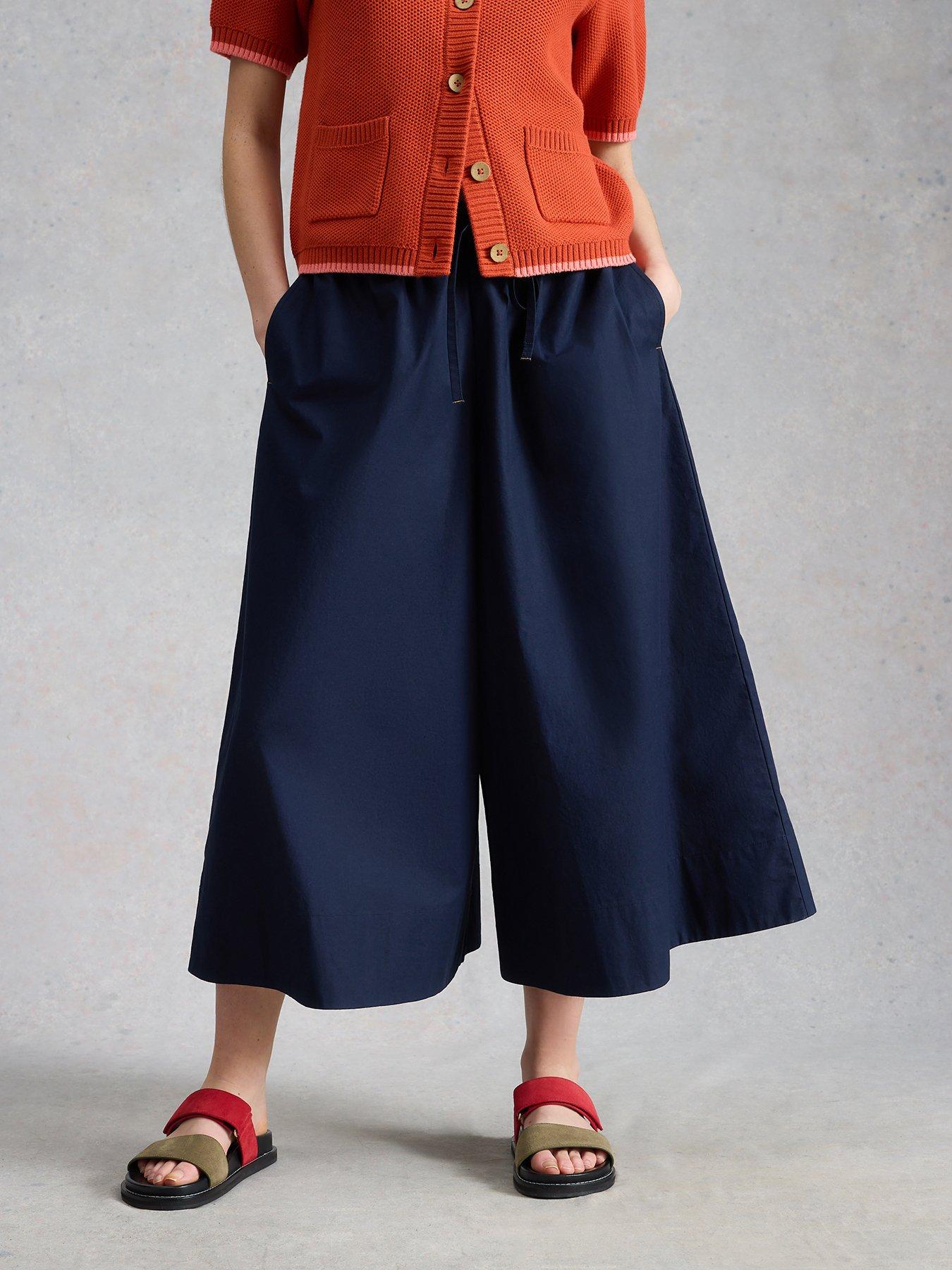 Image 1 of 6 of White Stuff Lauryn Poplin Wide Leg Crop