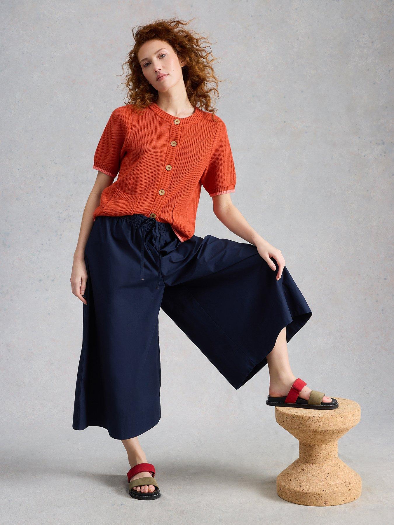 Image 4 of 6 of White Stuff Lauryn Poplin Wide Leg Crop