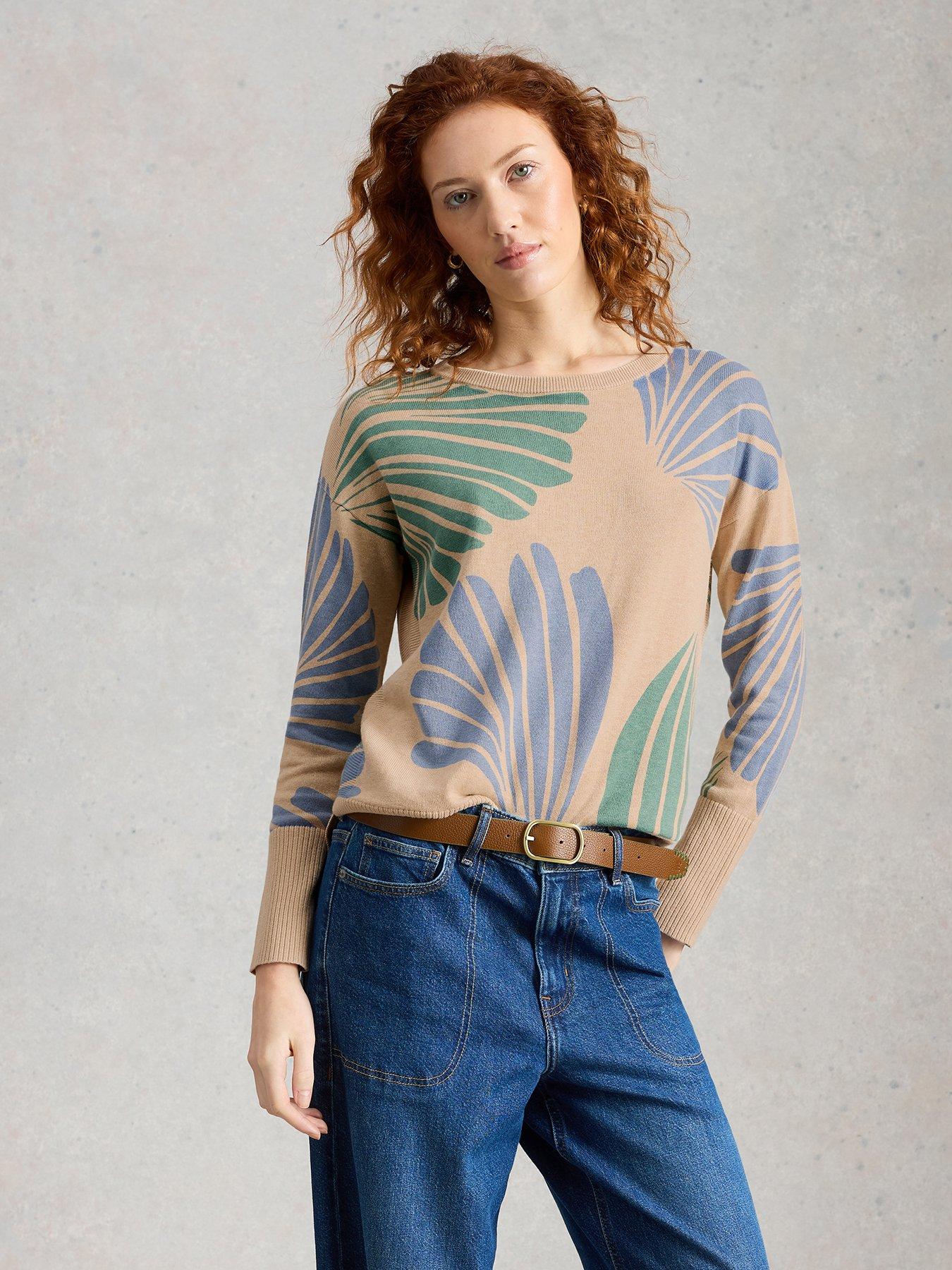 White Stuff Olive Print Jumper
