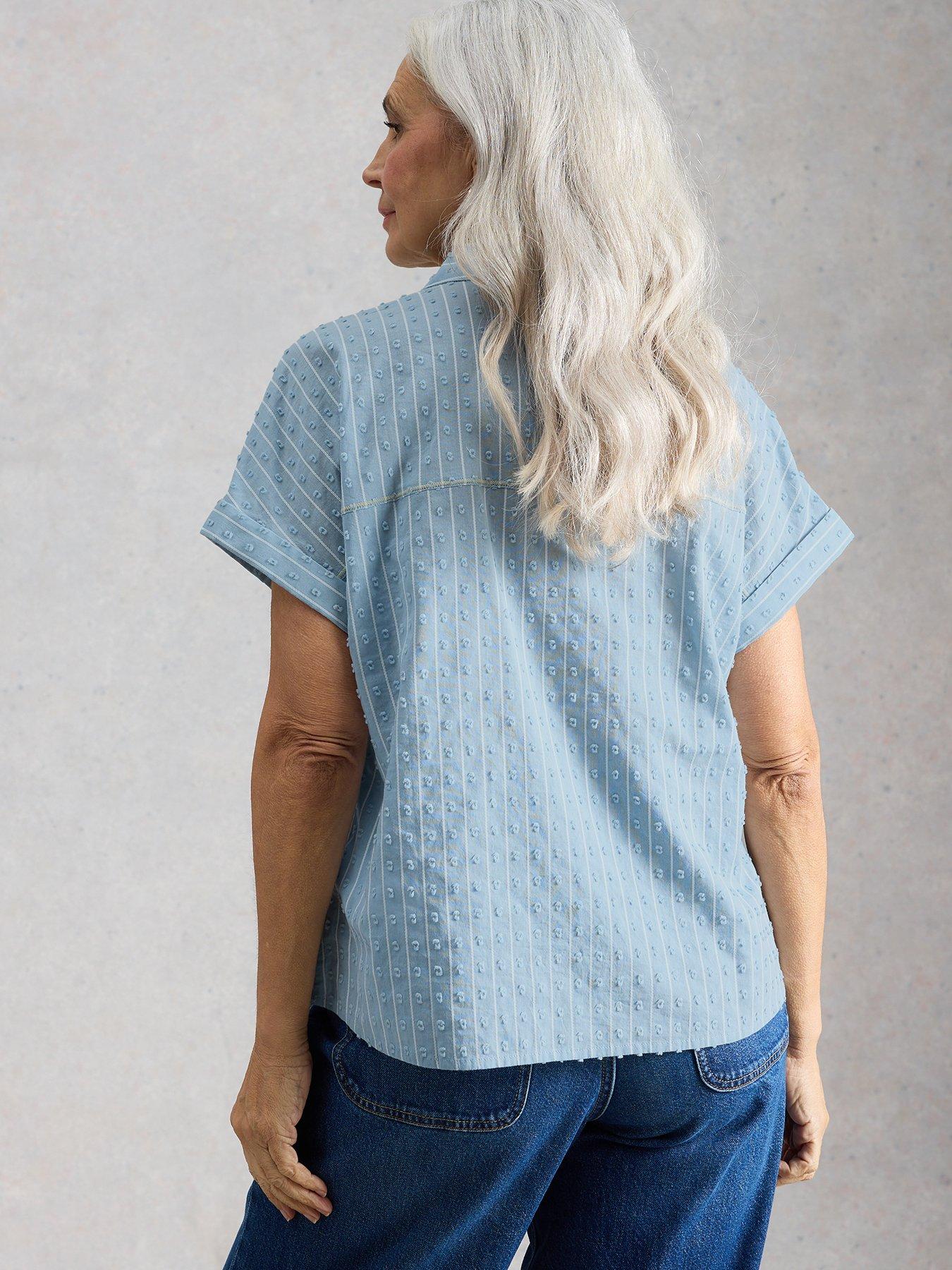 Image 2 of 6 of White Stuff Orla Button Through Shirt - Blue