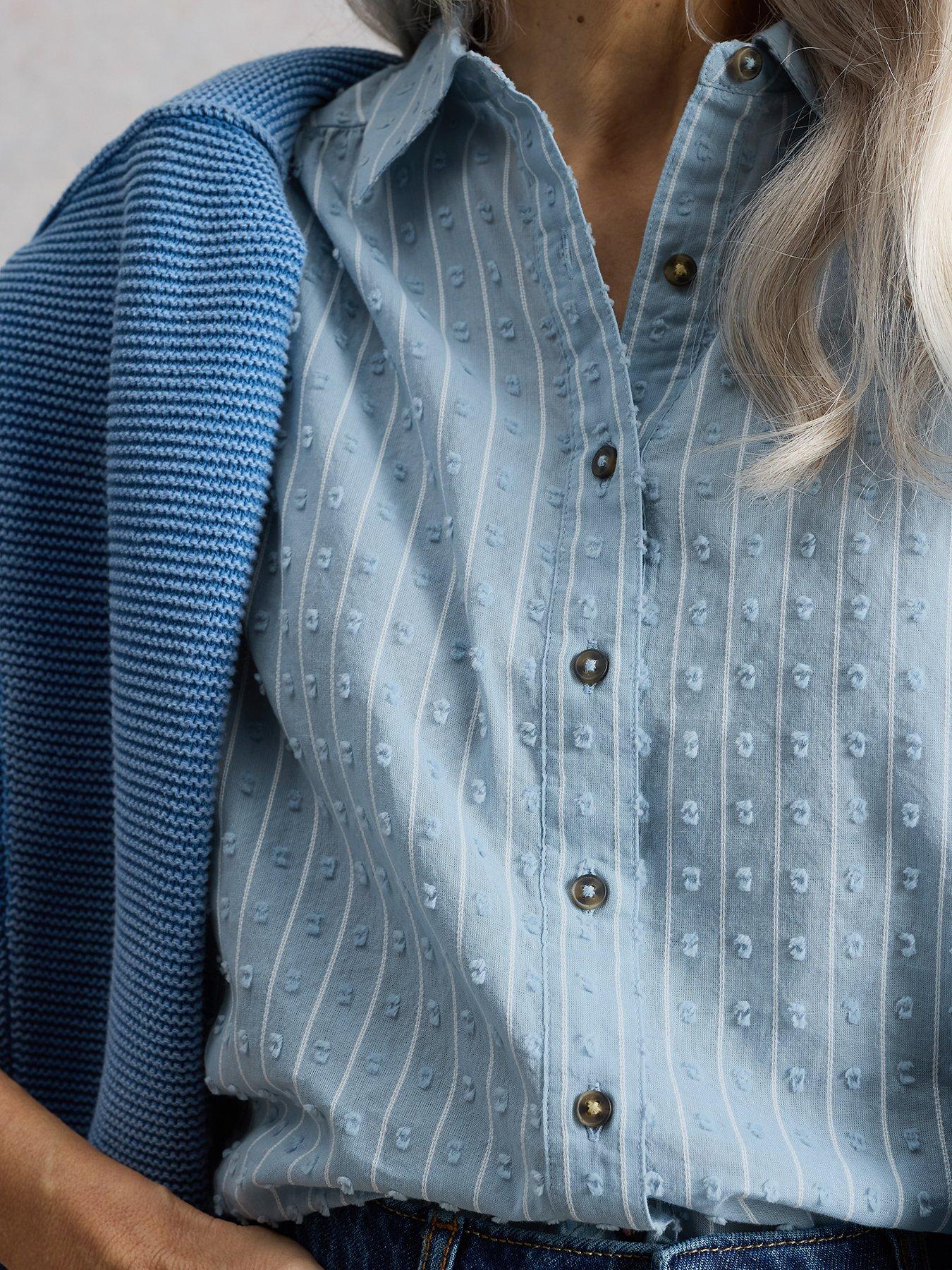 Image 4 of 6 of White Stuff Orla Button Through Shirt - Blue