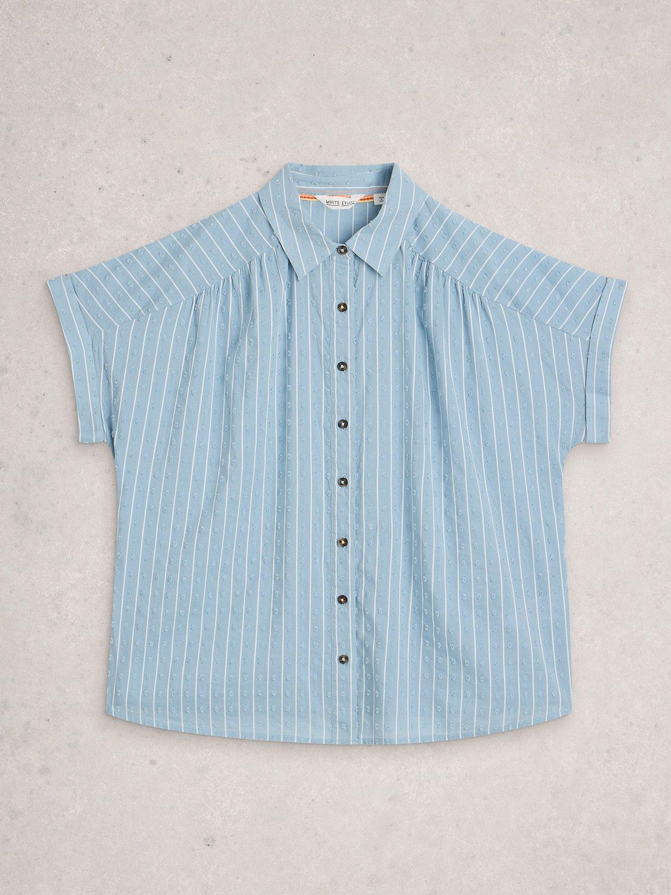 Image 5 of 6 of White Stuff Orla Button Through Shirt - Blue