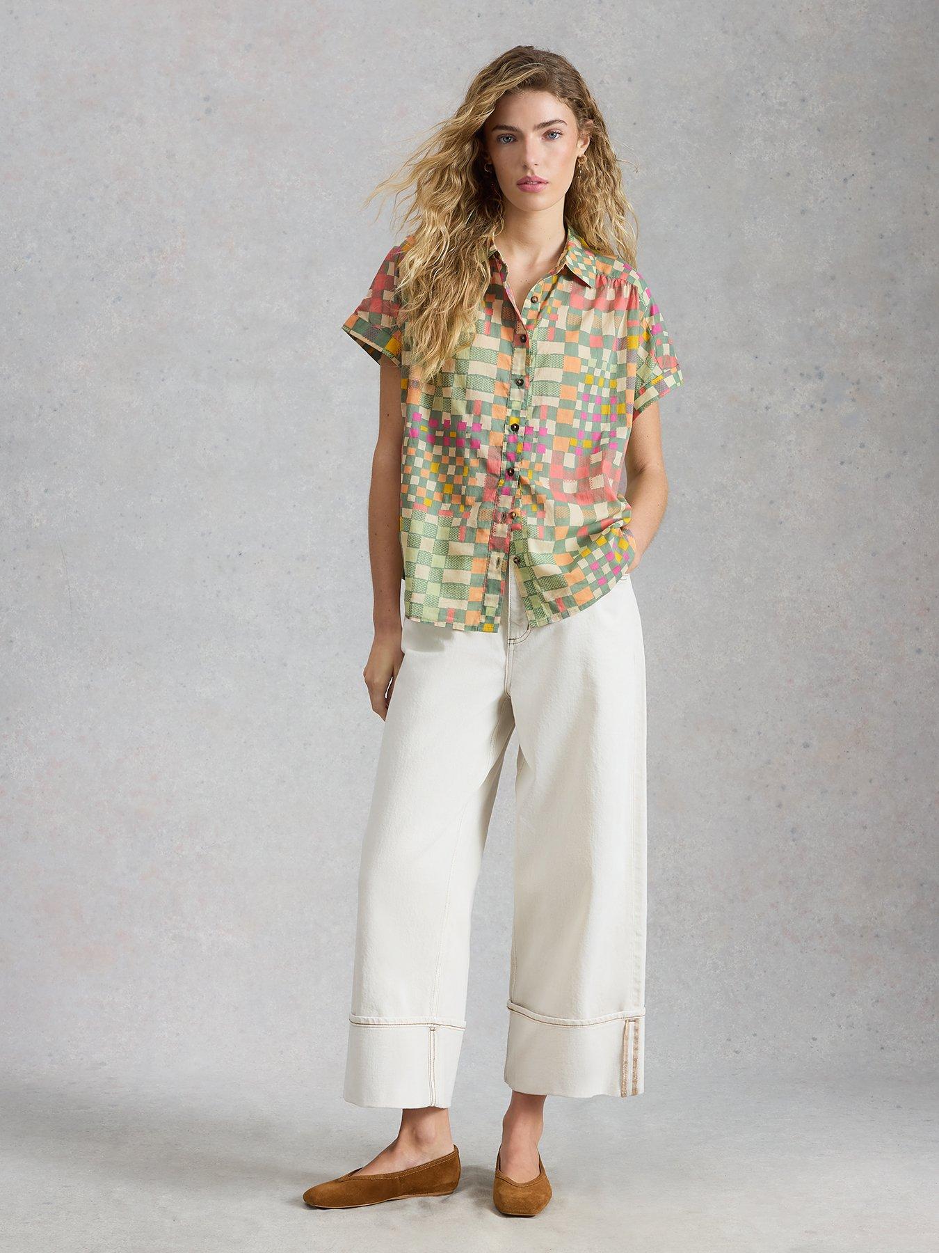 Image 3 of 6 of White Stuff Orla Button Through Shirt - Green