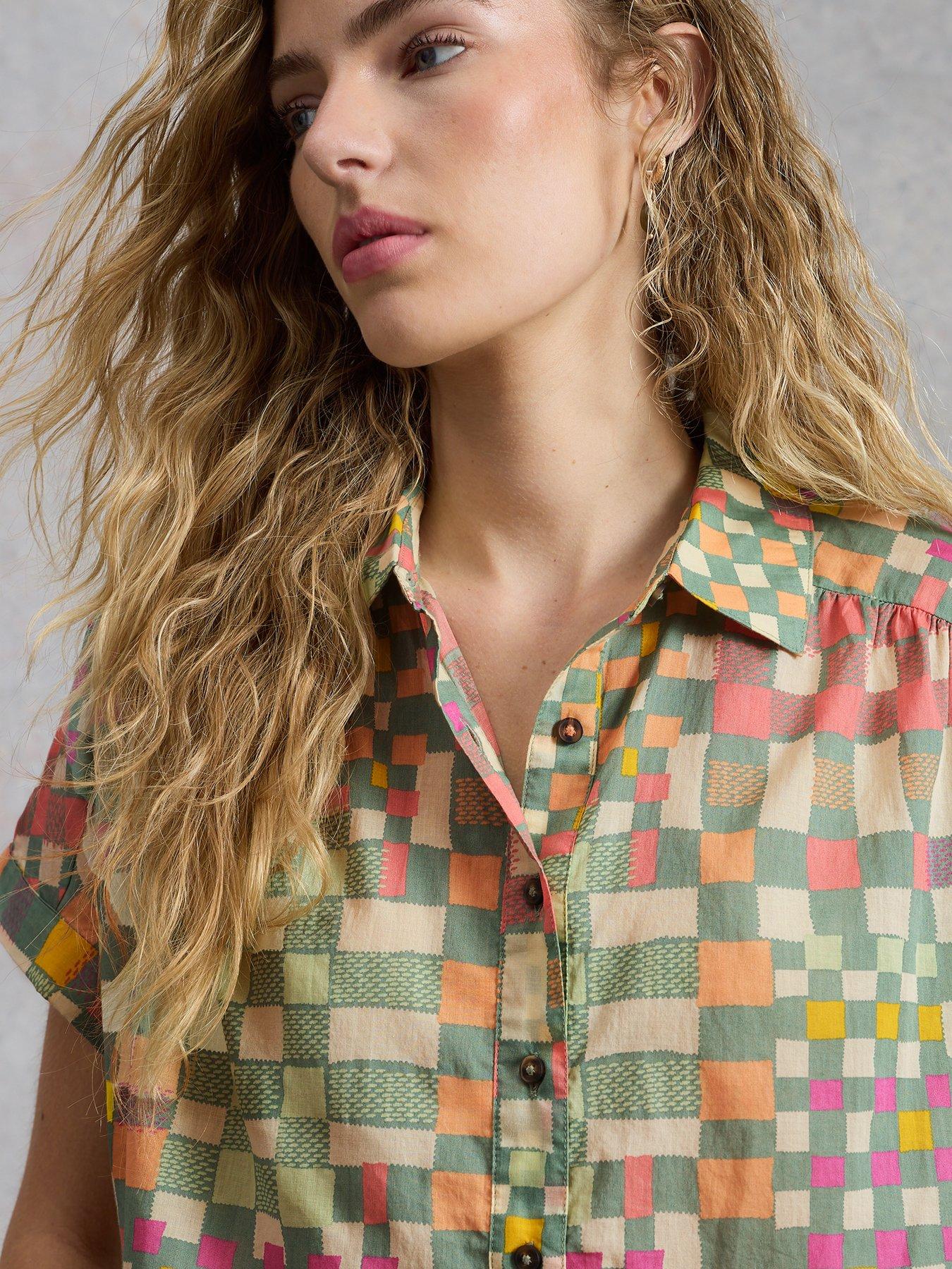 Image 4 of 6 of White Stuff Orla Button Through Shirt - Green