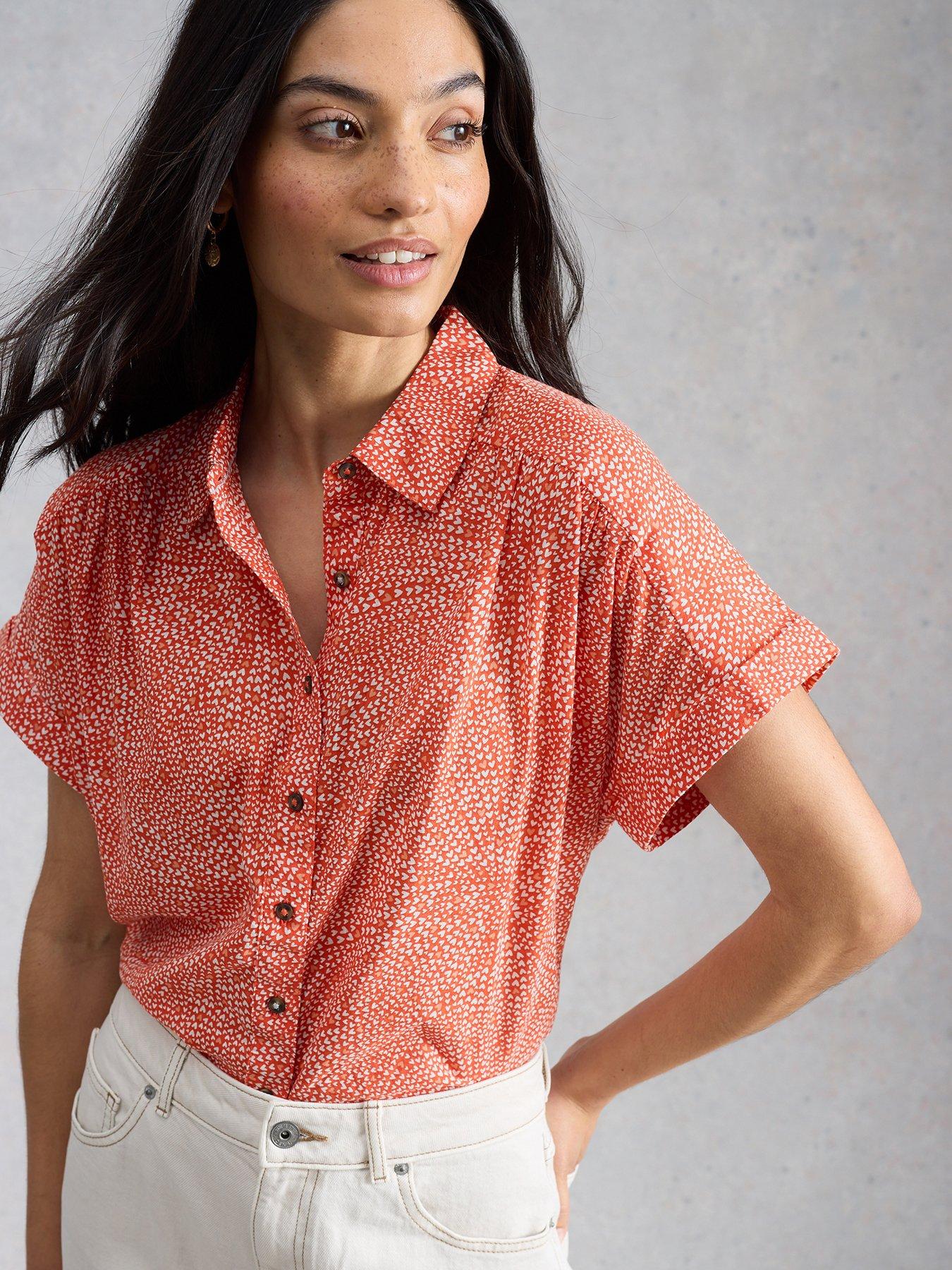 White Stuff Orla Button Through Shirt - Red