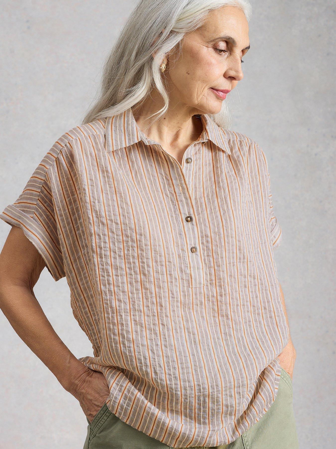 White Stuff Orla Pop Over Shirt - Beige