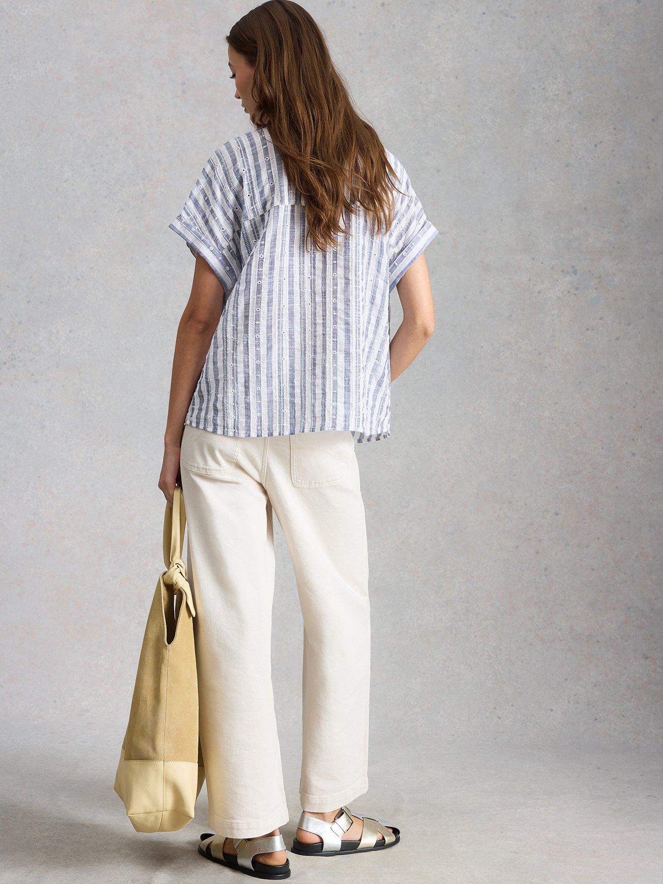 Image 2 of 6 of White Stuff Orla Button Through Shirt - Blue