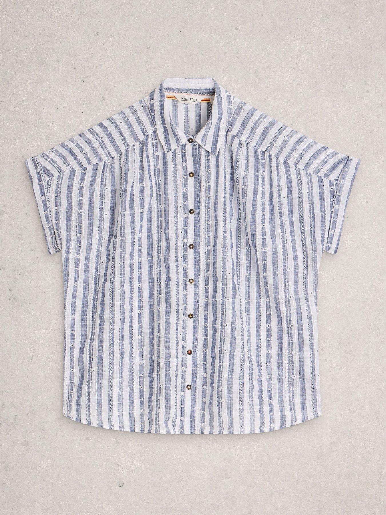 Image 5 of 6 of White Stuff Orla Button Through Shirt - Blue