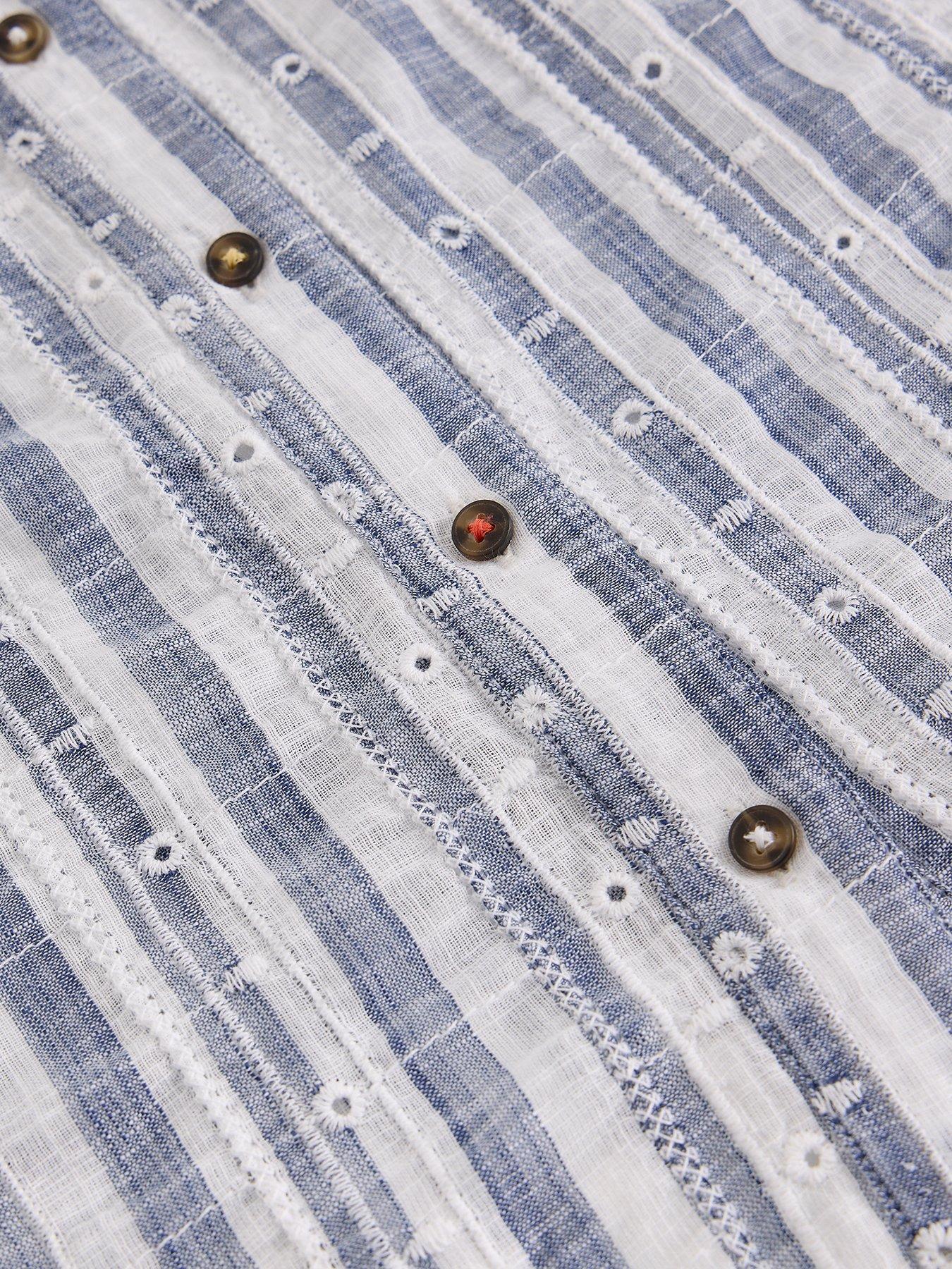 Image 6 of 6 of White Stuff Orla Button Through Shirt - Blue