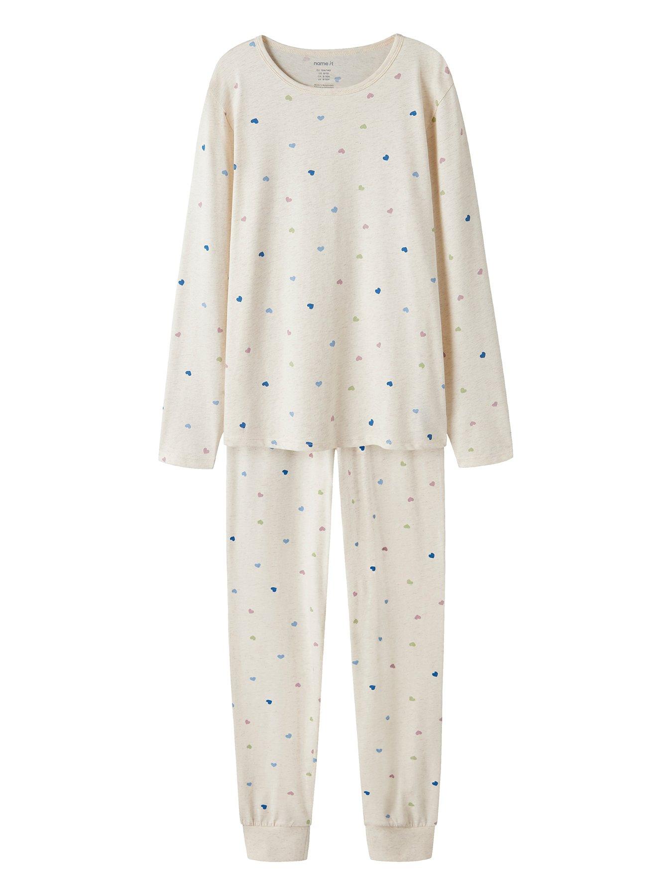 name-it-girls-spot-print-pyjamas-creamfront
