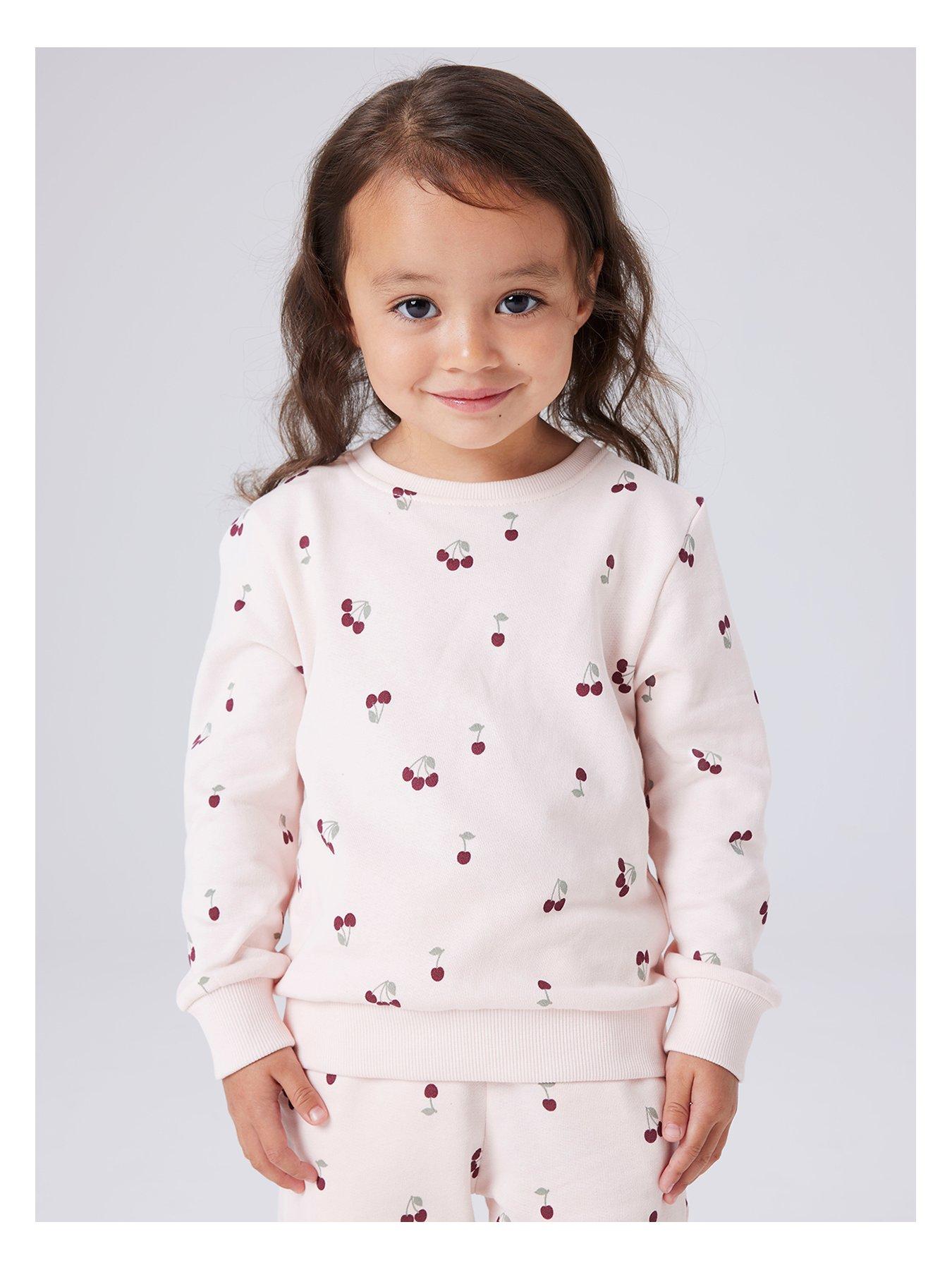 Image 2 of 5 of Name It Girls Cherry Print Co-ord Sweat - Pink