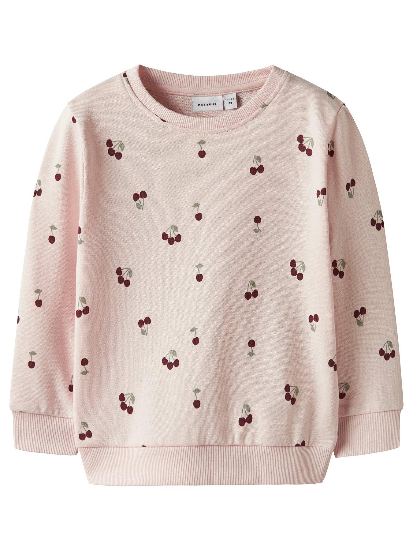 Image 3 of 5 of Name It Girls Cherry Print Co-ord Sweat - Pink