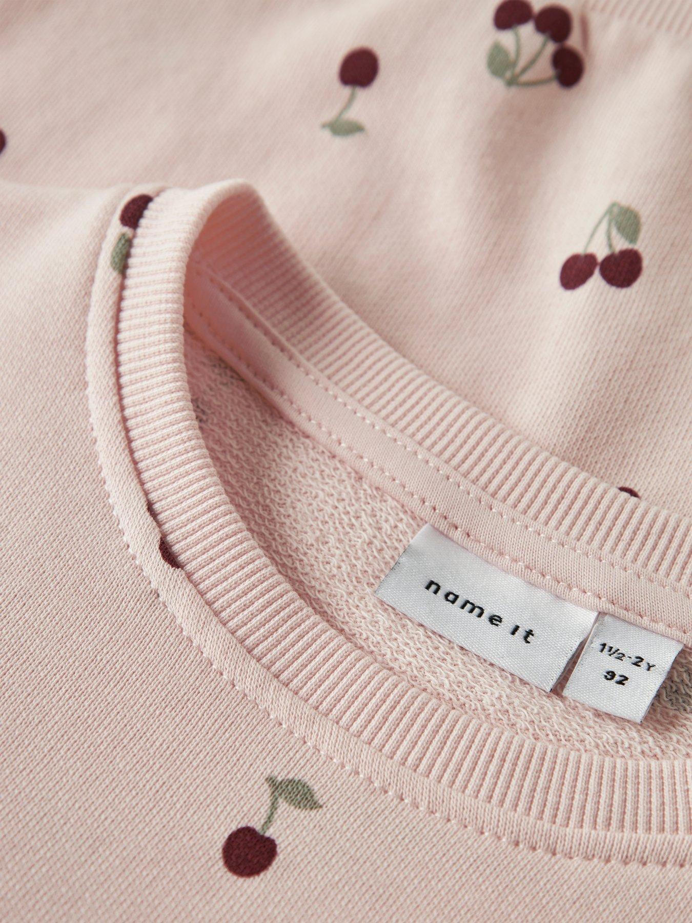 Image 5 of 5 of Name It Girls Cherry Print Co-ord Sweat - Pink