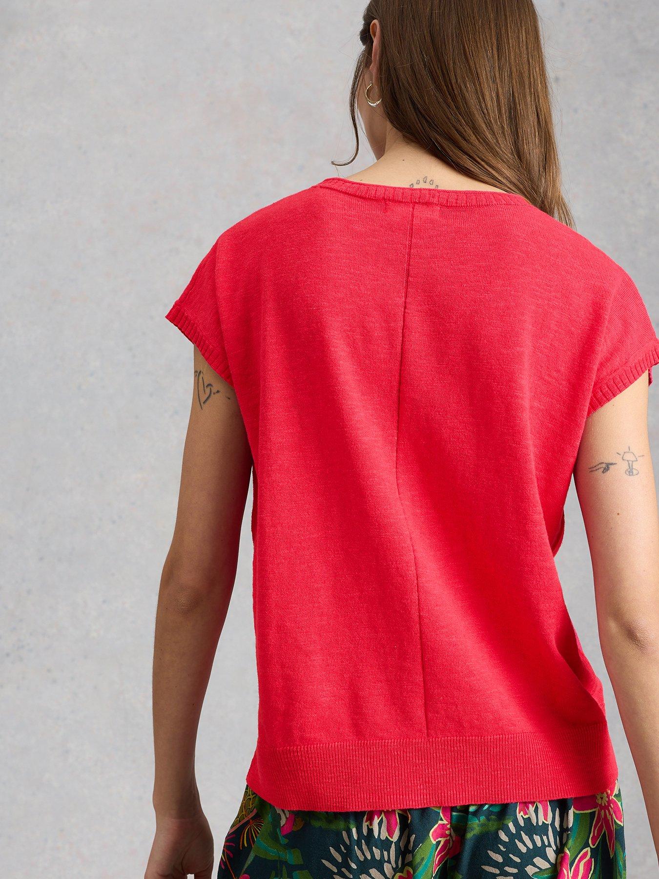 Image 2 of 6 of White Stuff Nova Linen Blend T-Shirt - Pink