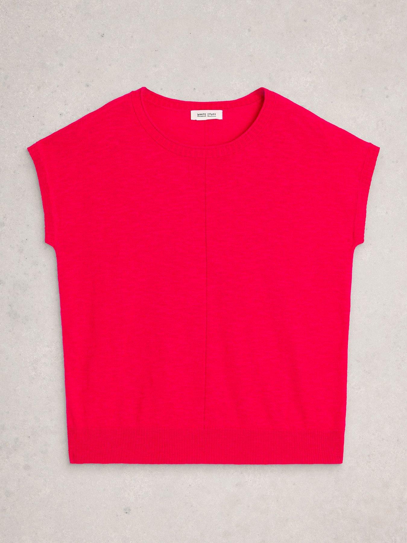 Image 5 of 6 of White Stuff Nova Linen Blend T-Shirt - Pink