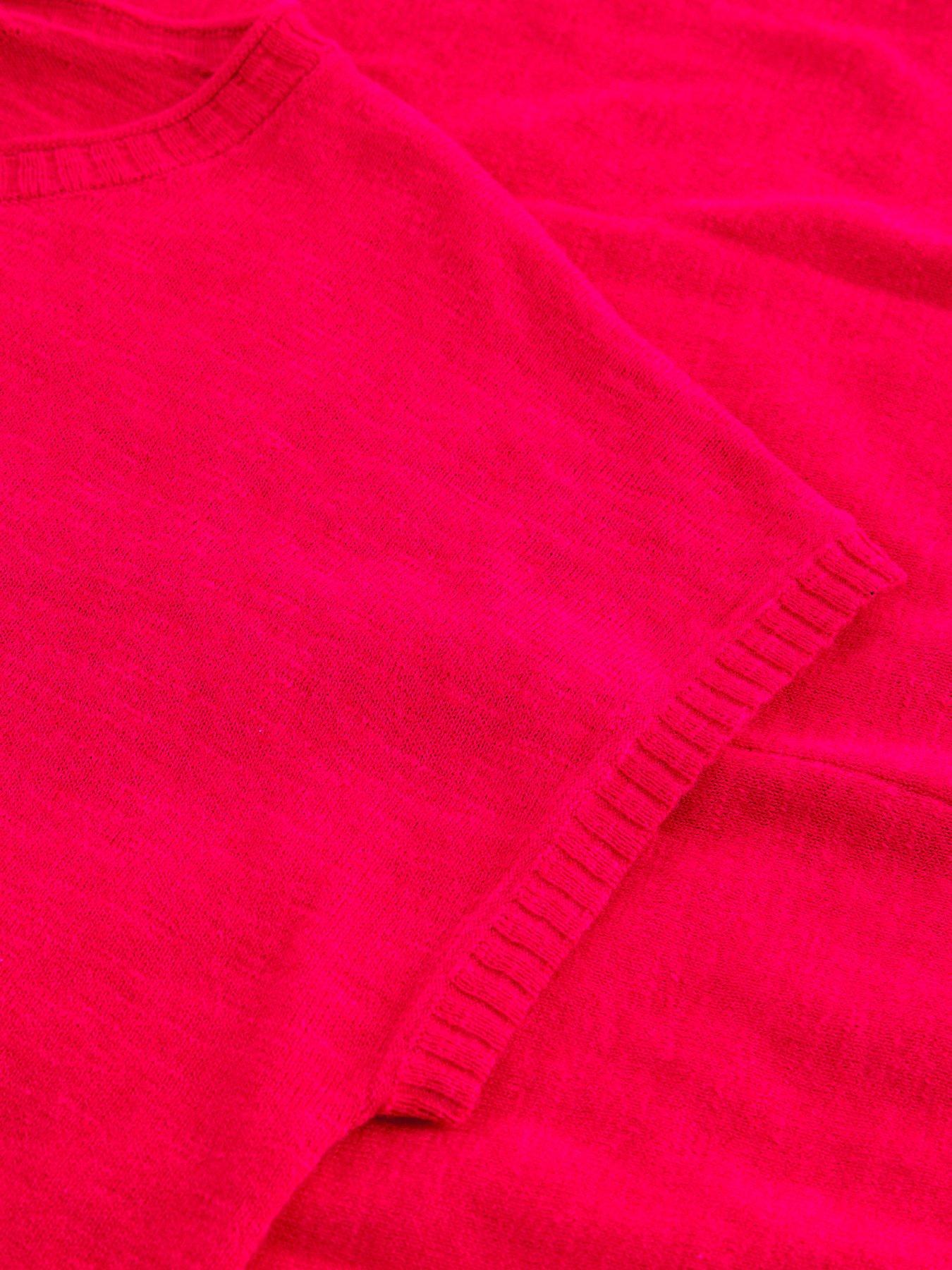 Image 6 of 6 of White Stuff Nova Linen Blend T-Shirt - Pink