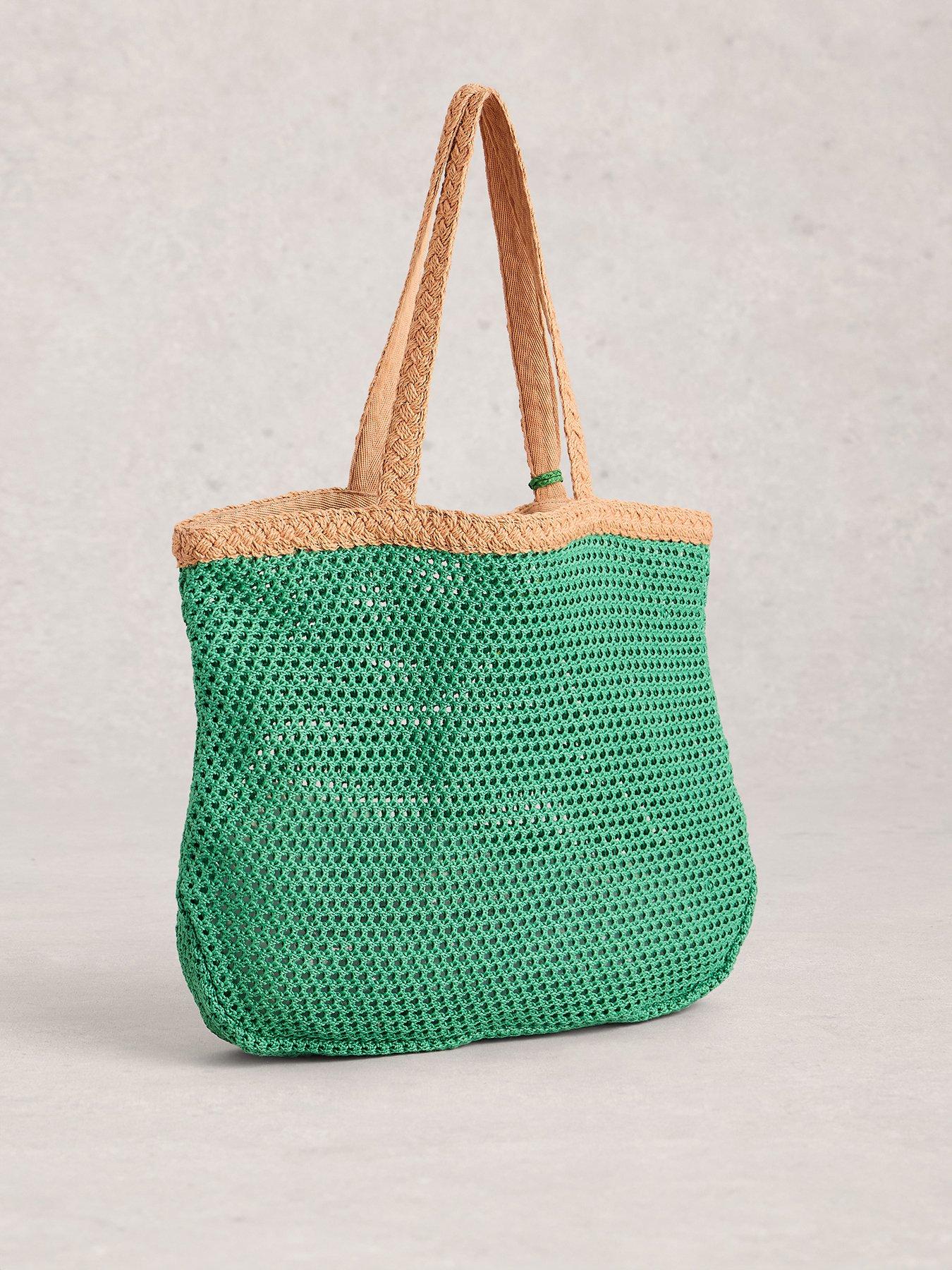 Image 2 of 4 of White Stuff Lyla Woven Tote Bag - Green