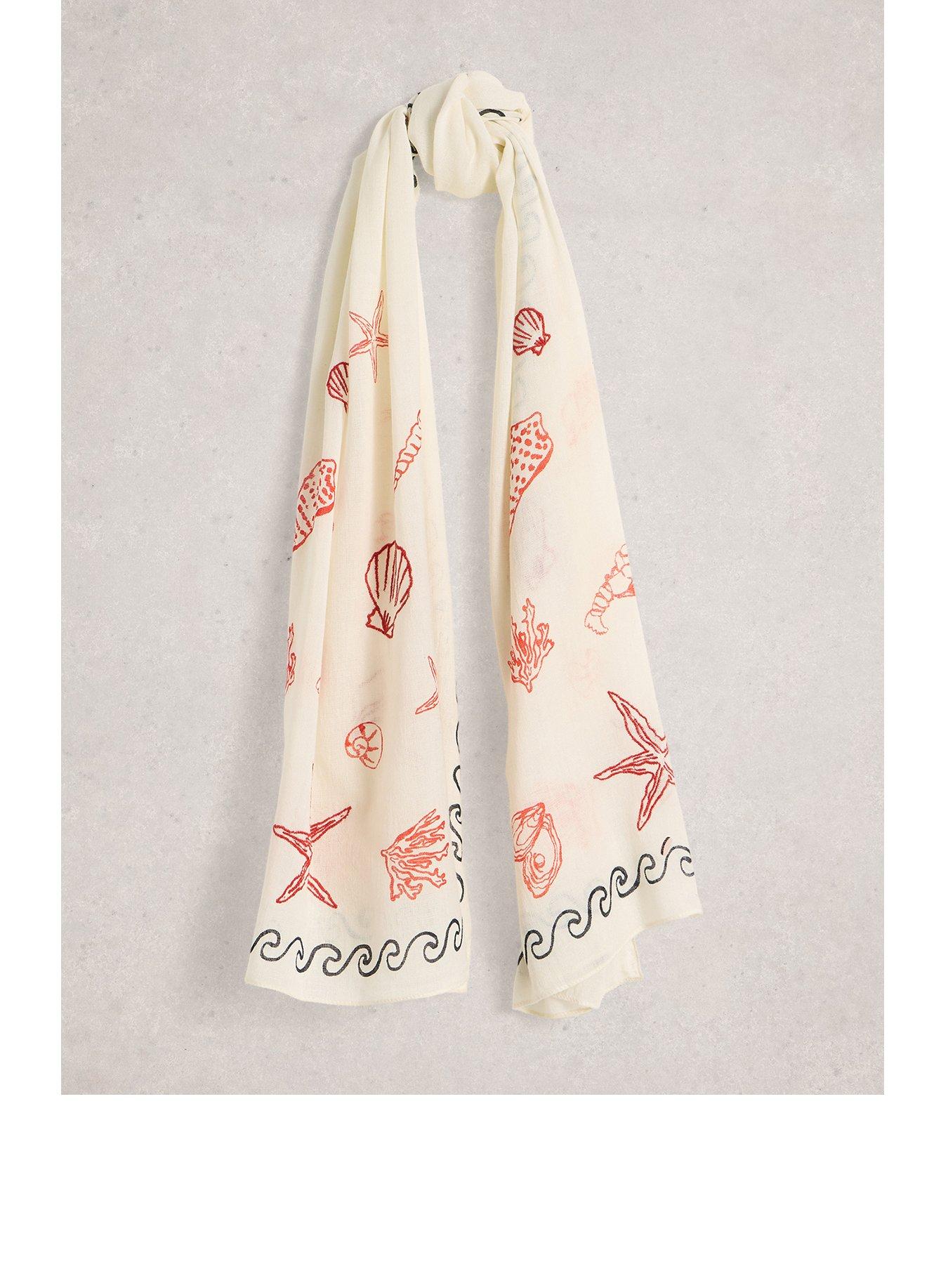 Image 1 of 3 of White Stuff Embroidered Shell Scarf - Beige