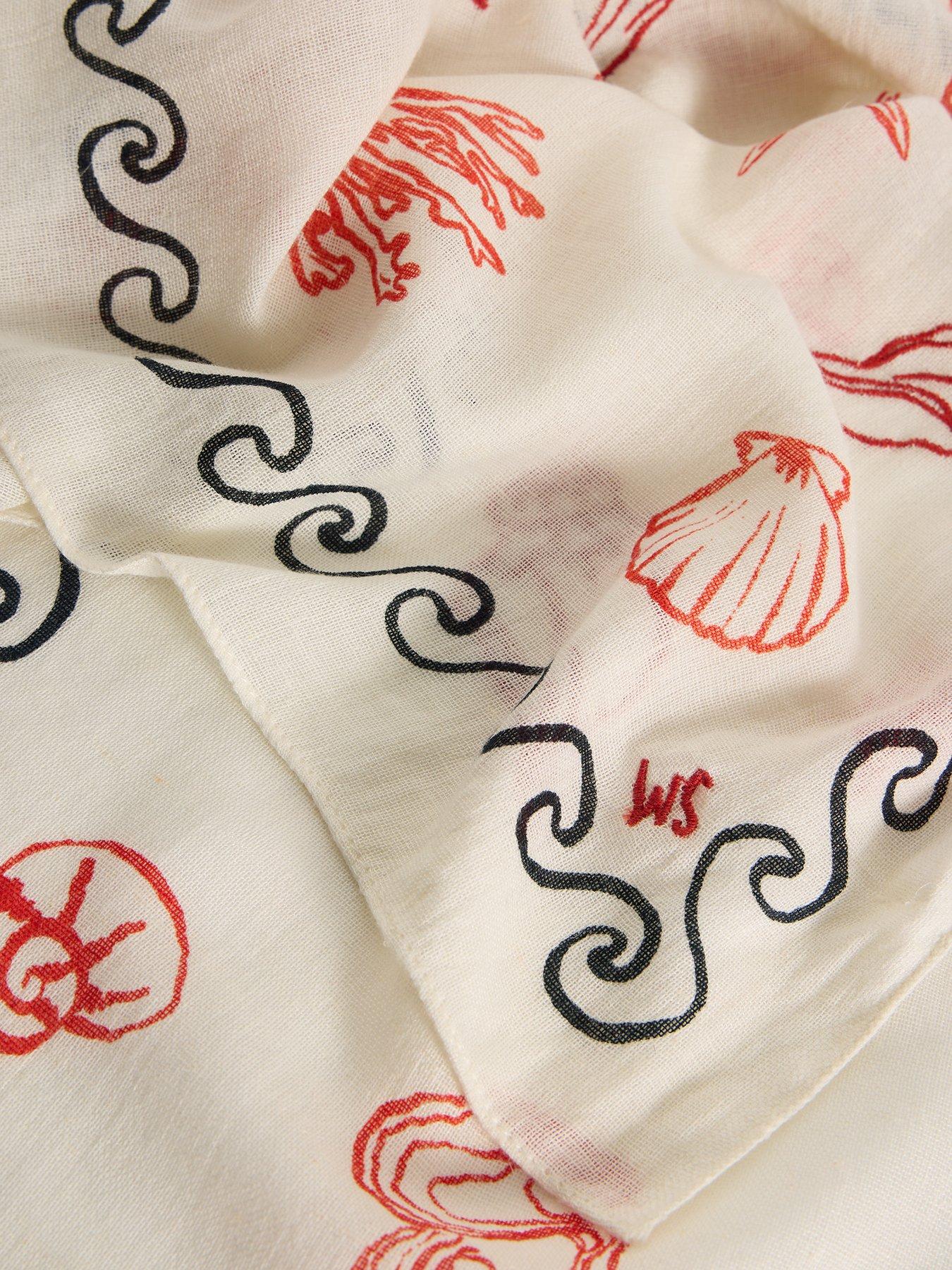 Image 3 of 3 of White Stuff Embroidered Shell Scarf - Beige