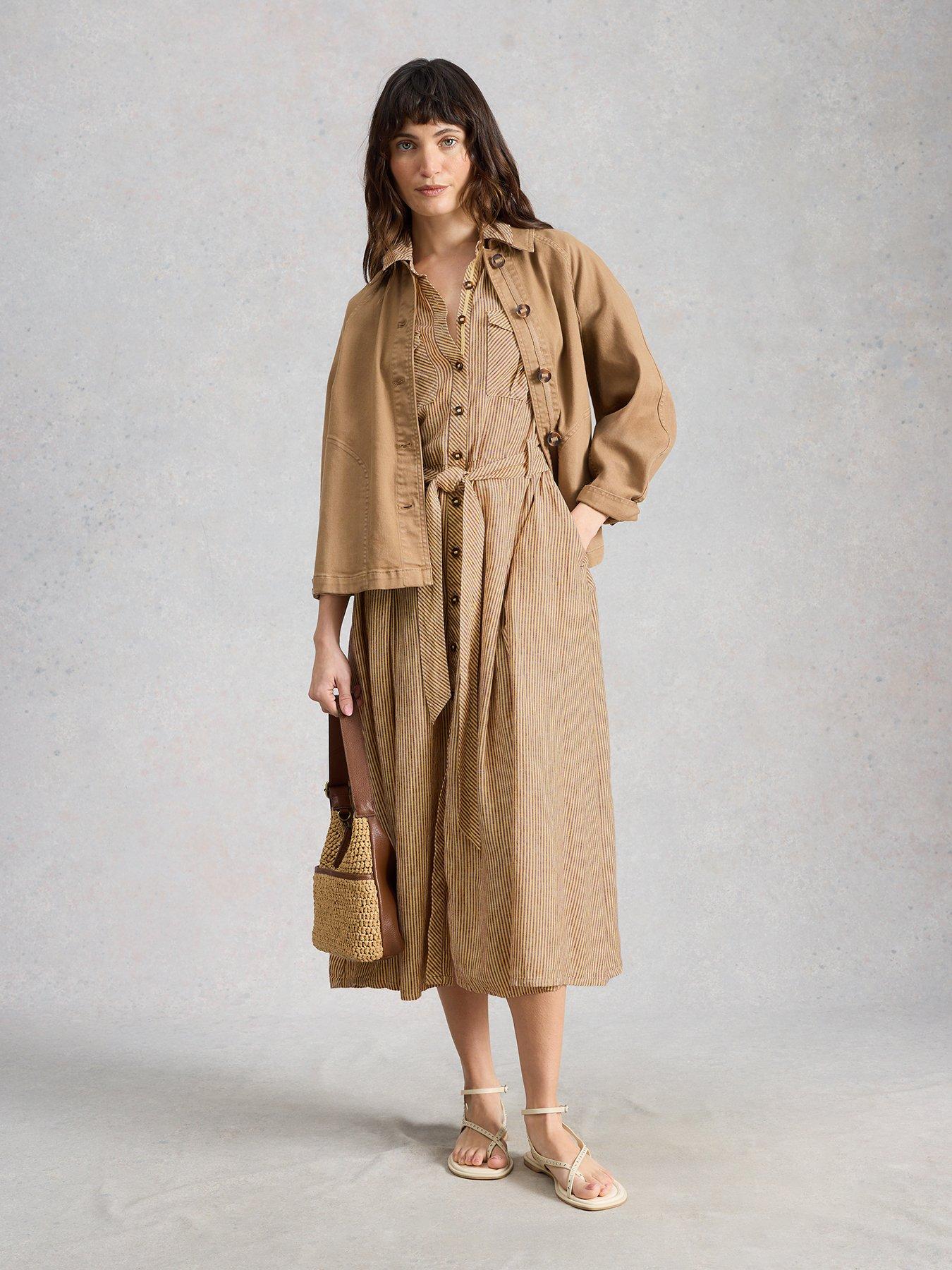Image 3 of 6 of White Stuff Tiff Linen Blend Shirt Dress