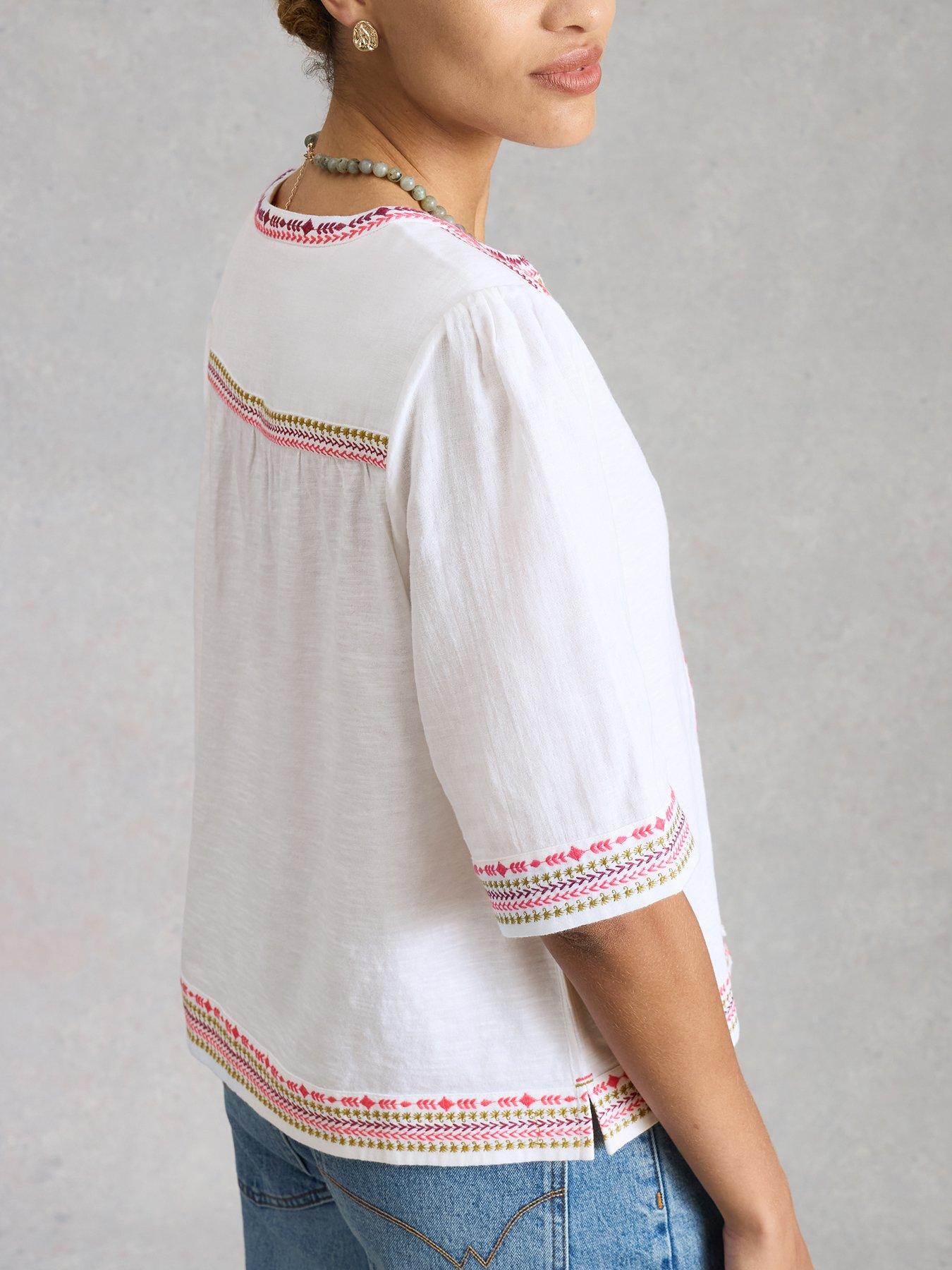 Image 2 of 6 of White Stuff Lizzie Embroidered Top