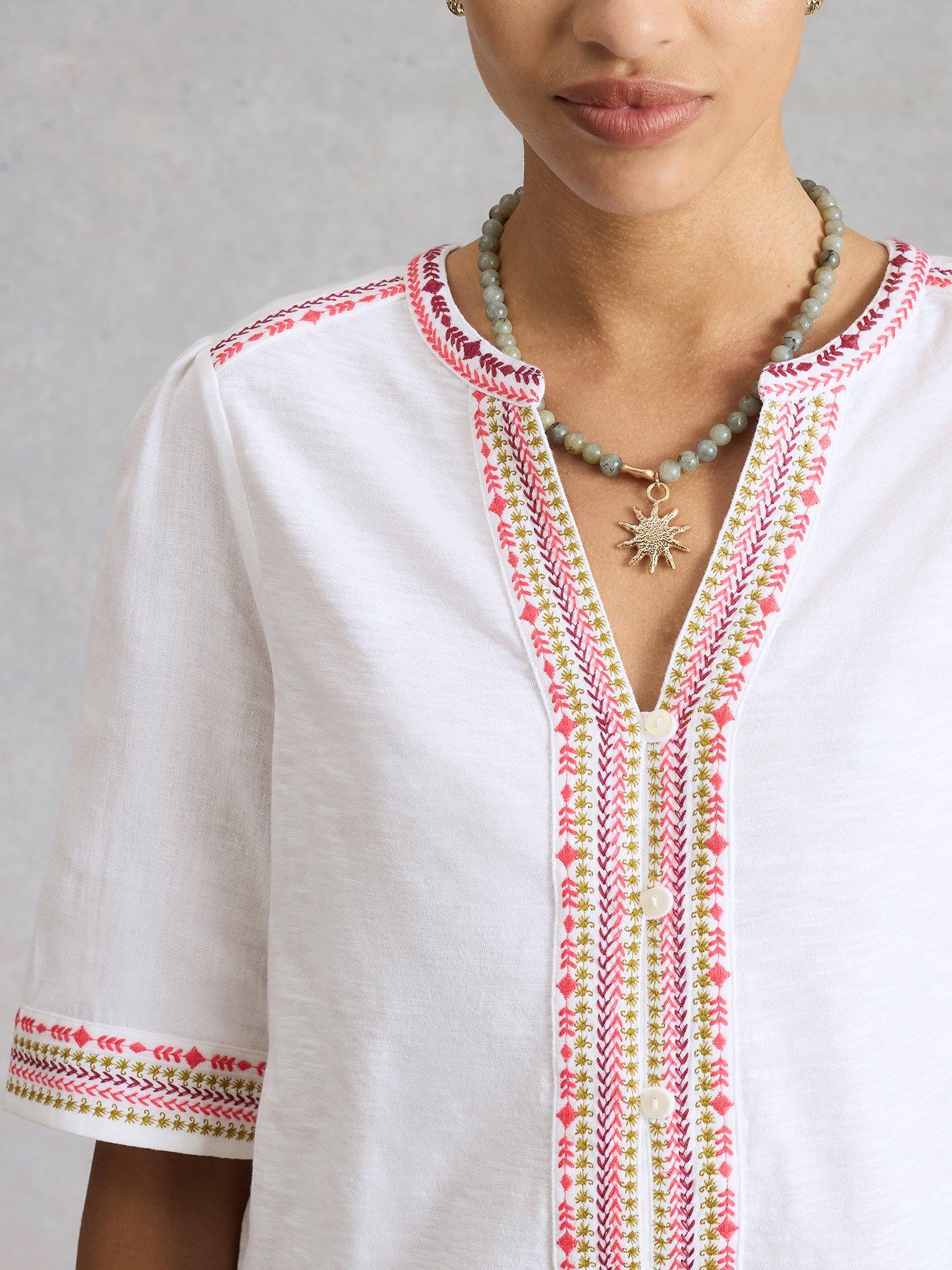 Image 4 of 6 of White Stuff Lizzie Embroidered Top