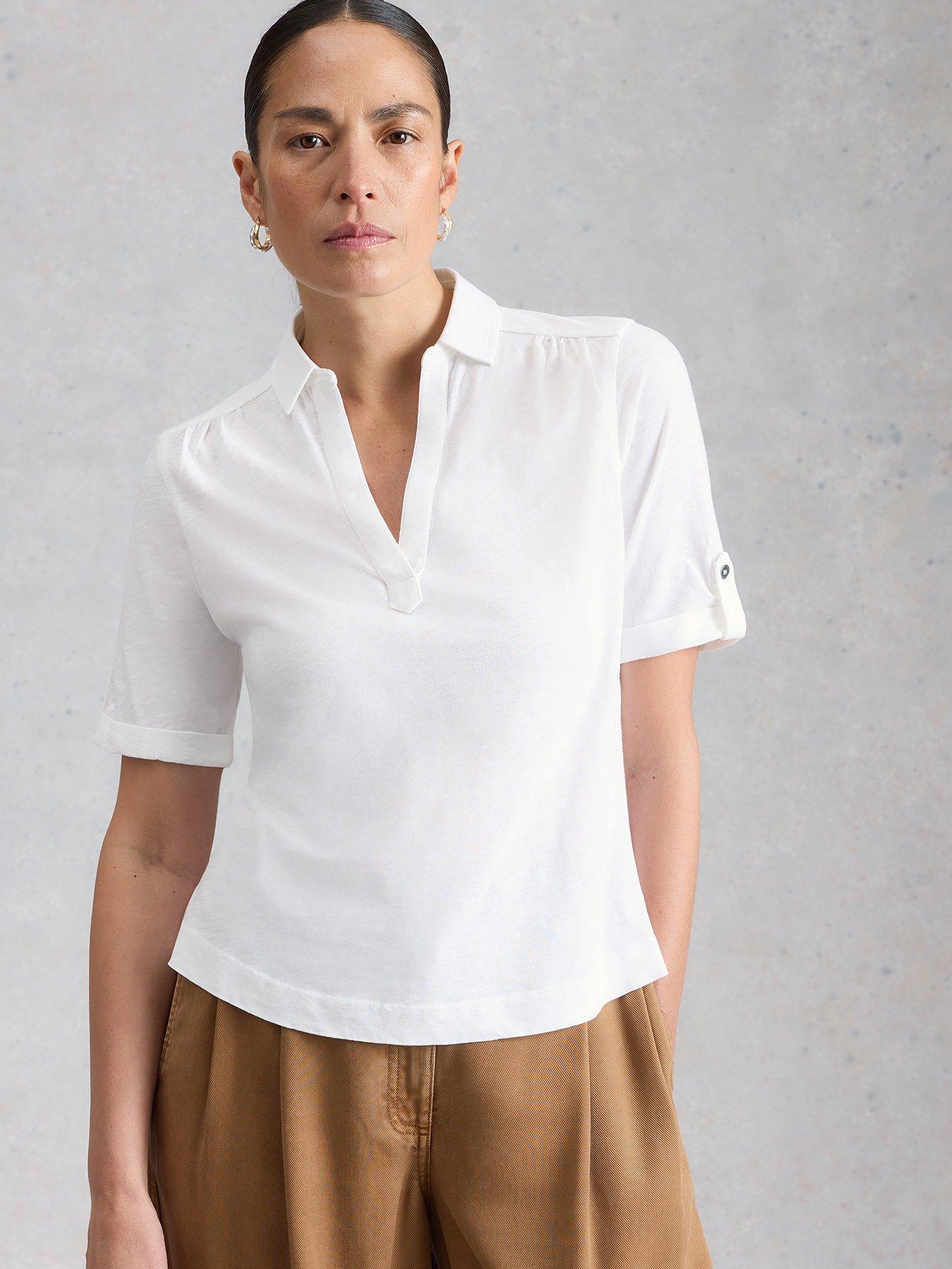 White Stuff Allie Short Sleeve Jersey Shirt - White