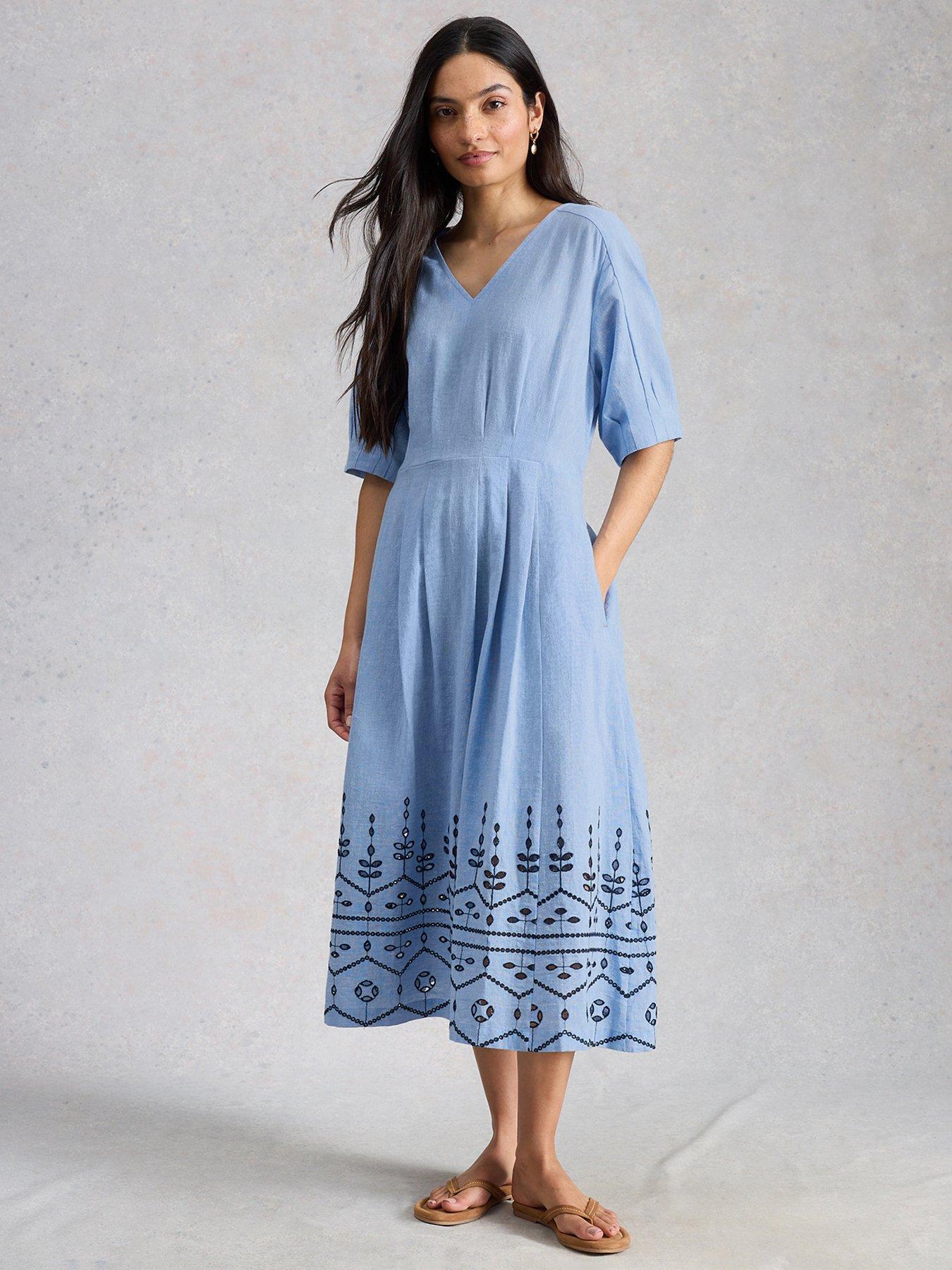 White Stuff Kate Broderie Midi Dress
