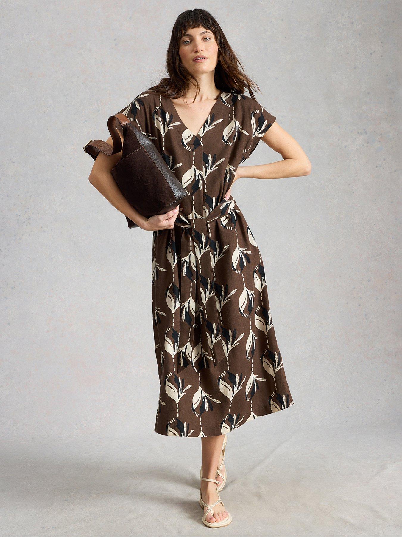 White Stuff Mimi Linen Blend Dress