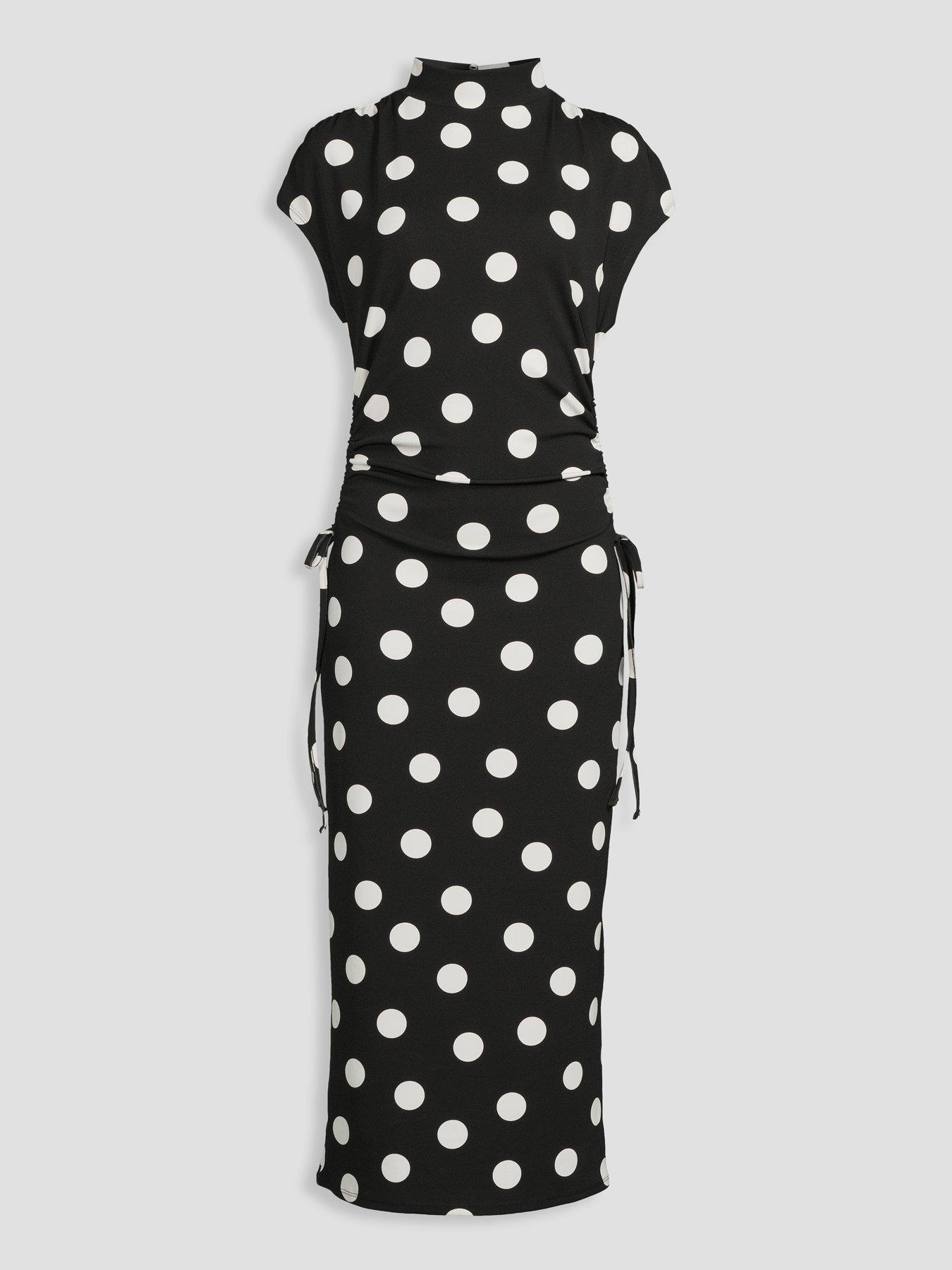 Image 7 of 7 of The Very Collection High Neck Ruched Size Midaxi Dress - Multi