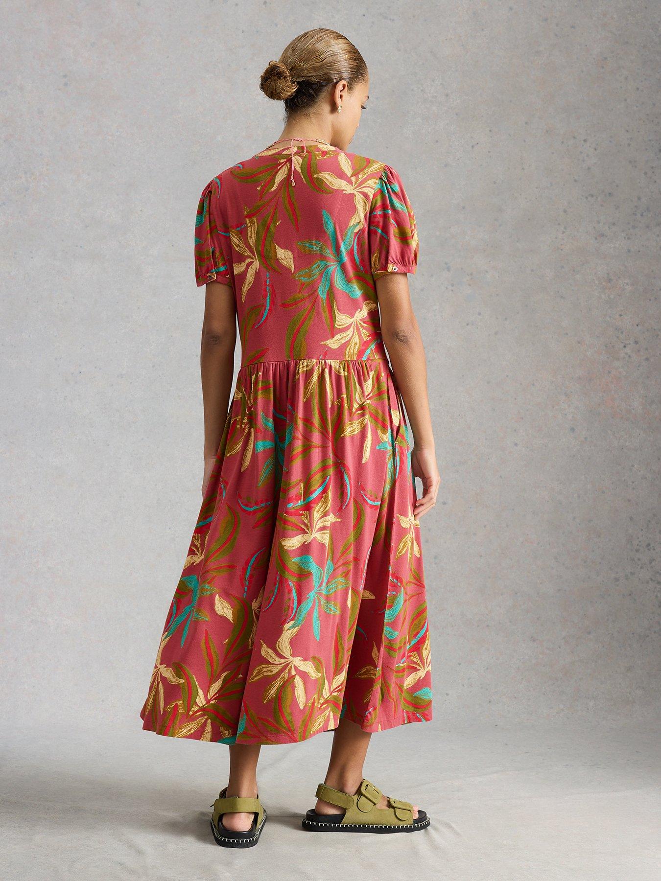 Image 2 of 6 of White Stuff Leah Jersey Midi Dress - Pink