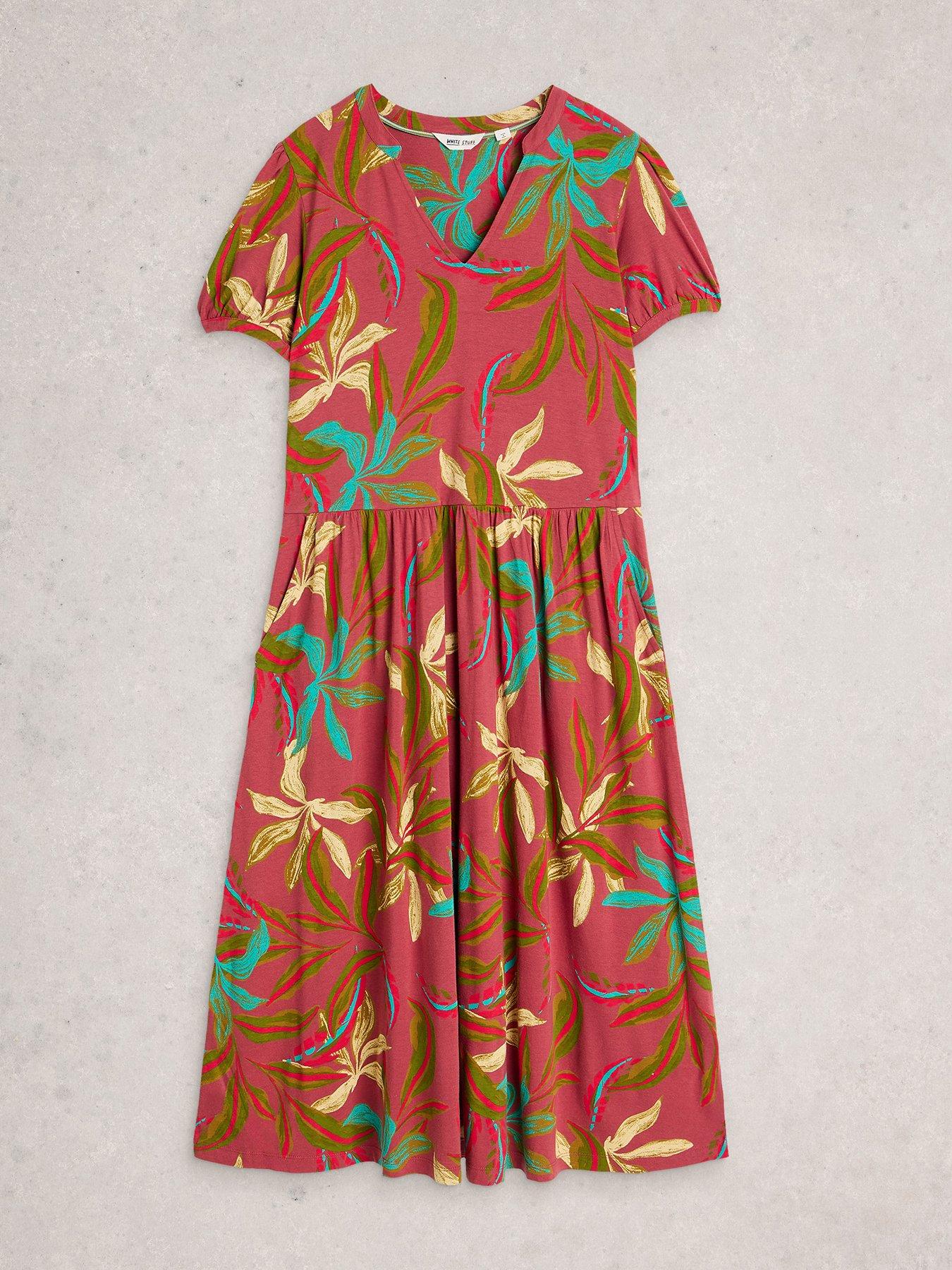 Image 5 of 6 of White Stuff Leah Jersey Midi Dress - Pink