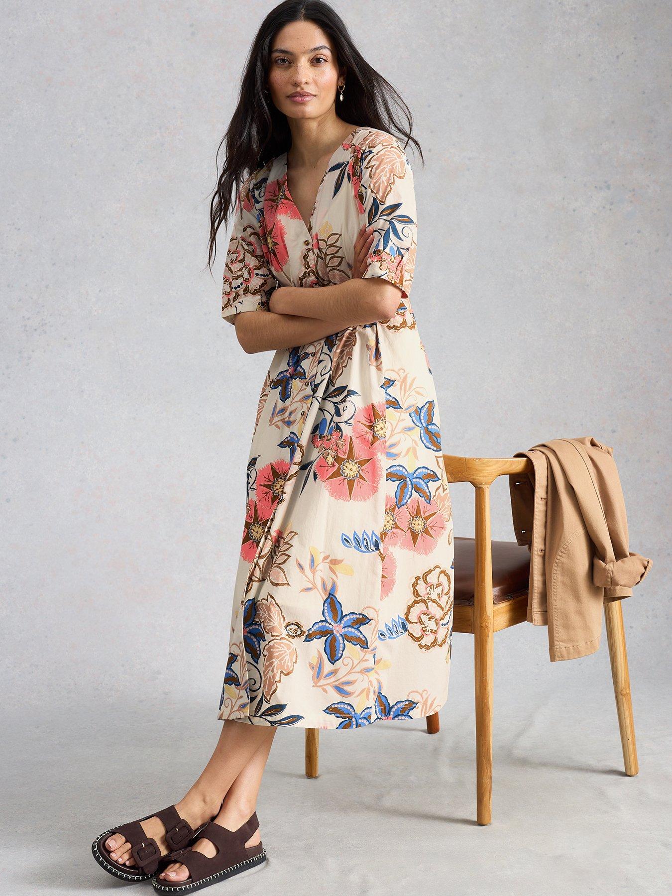 White Stuff Kate Button Through Midi Dress