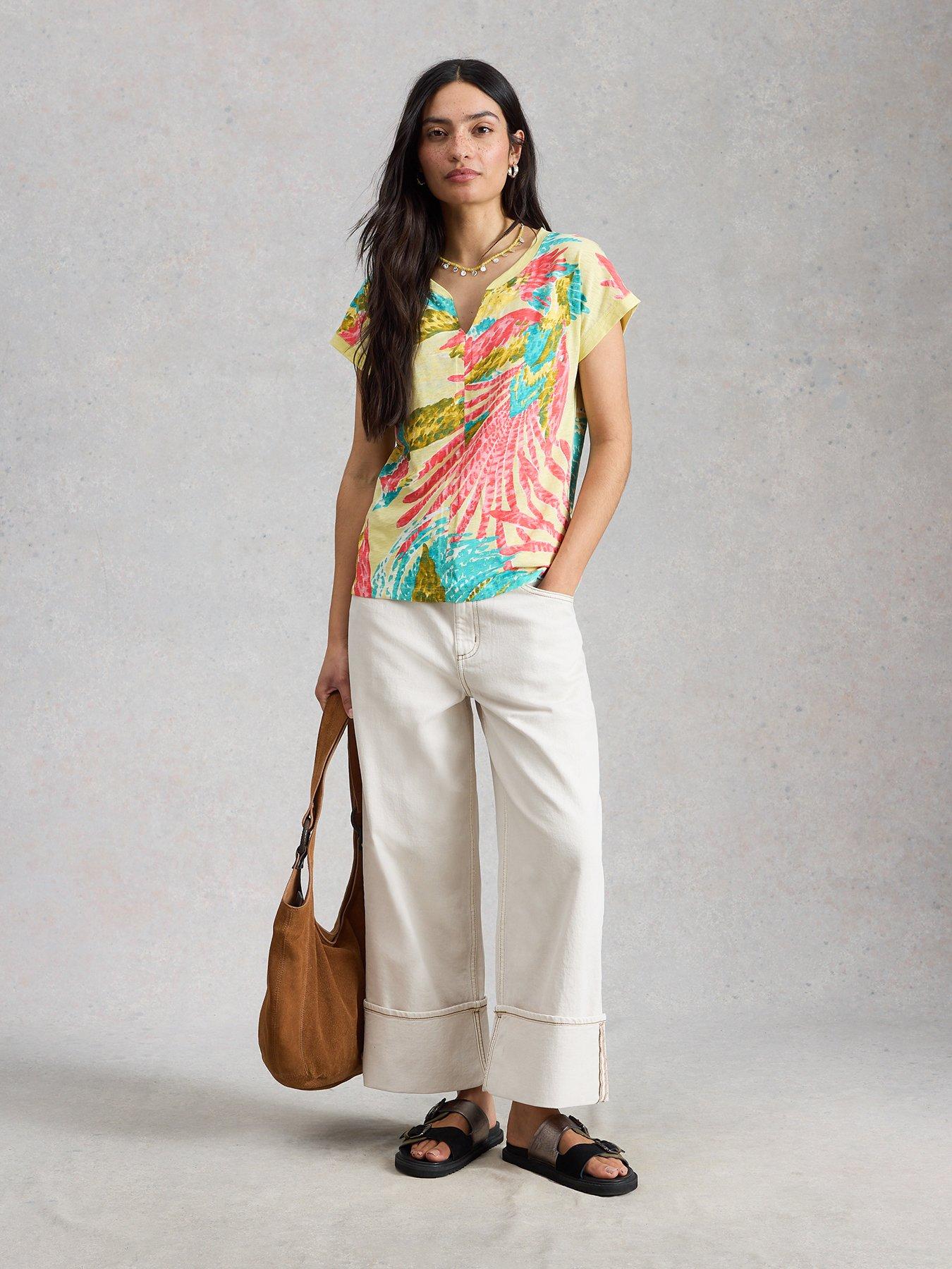 Image 3 of 6 of White Stuff Nelly Notch Neck Tee - Green
