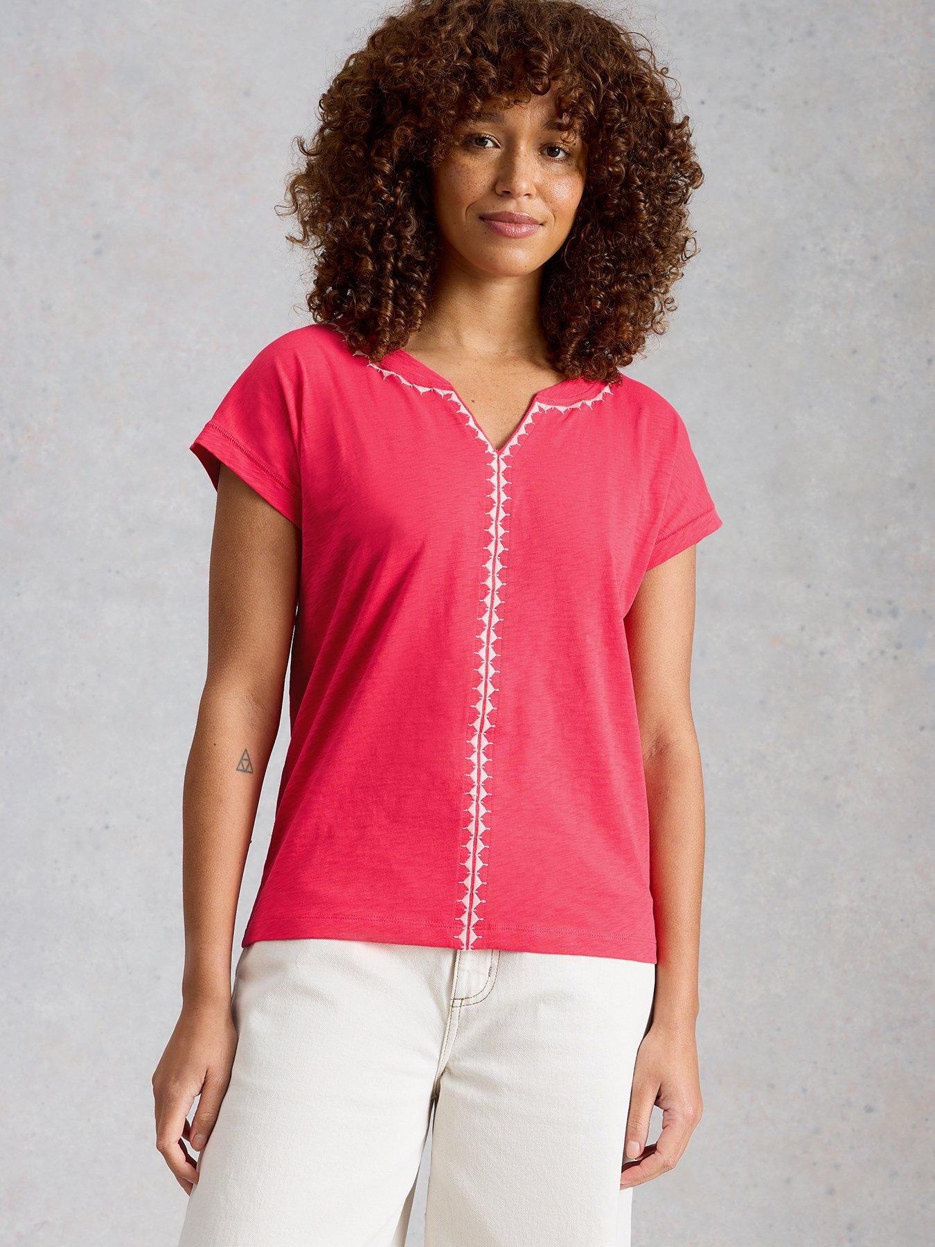 Image 1 of 6 of White Stuff Nelly Plain Embroidered Tee