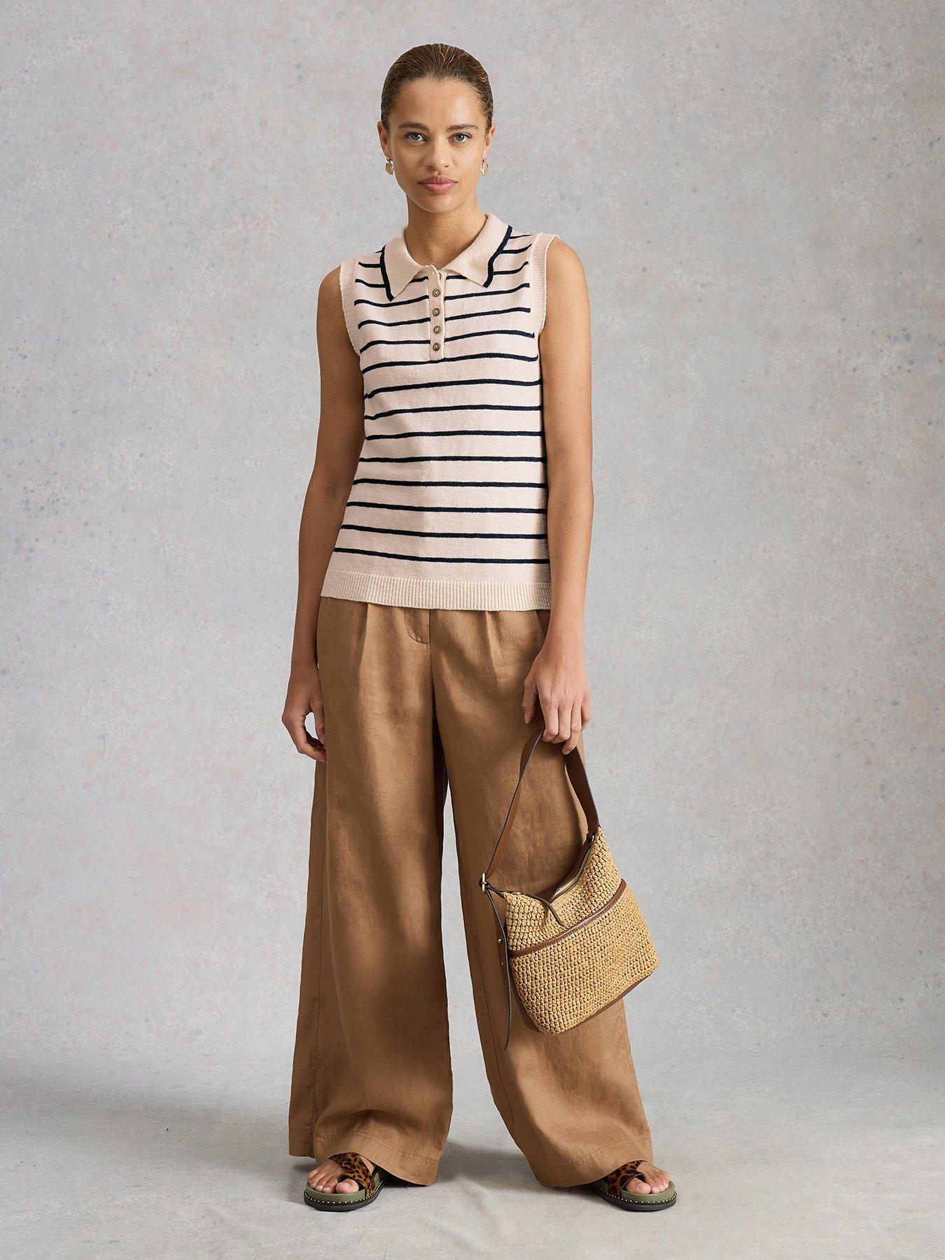 Image 3 of 6 of White Stuff Candice Stripe Collar Vest