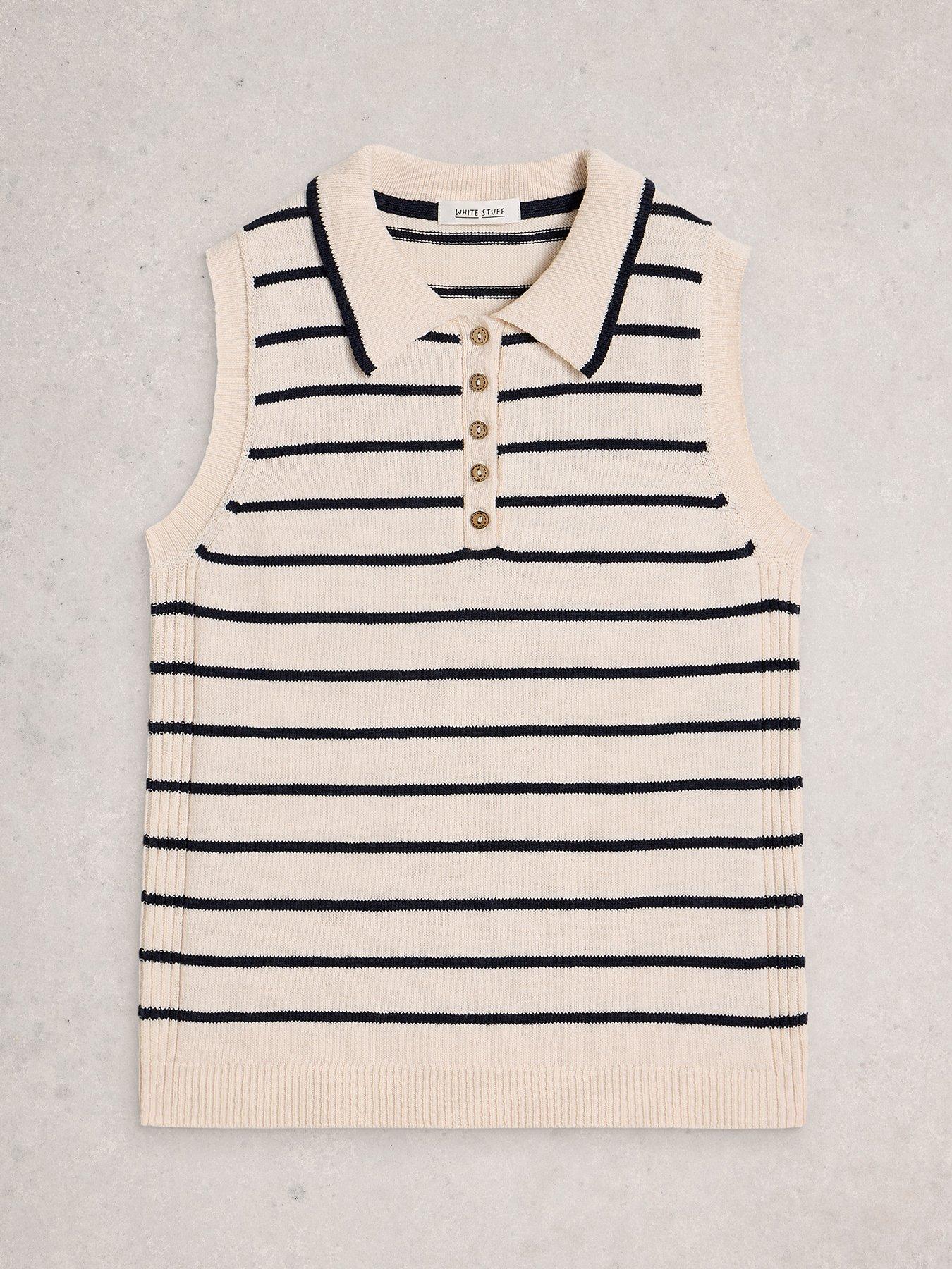Image 5 of 6 of White Stuff Candice Stripe Collar Vest
